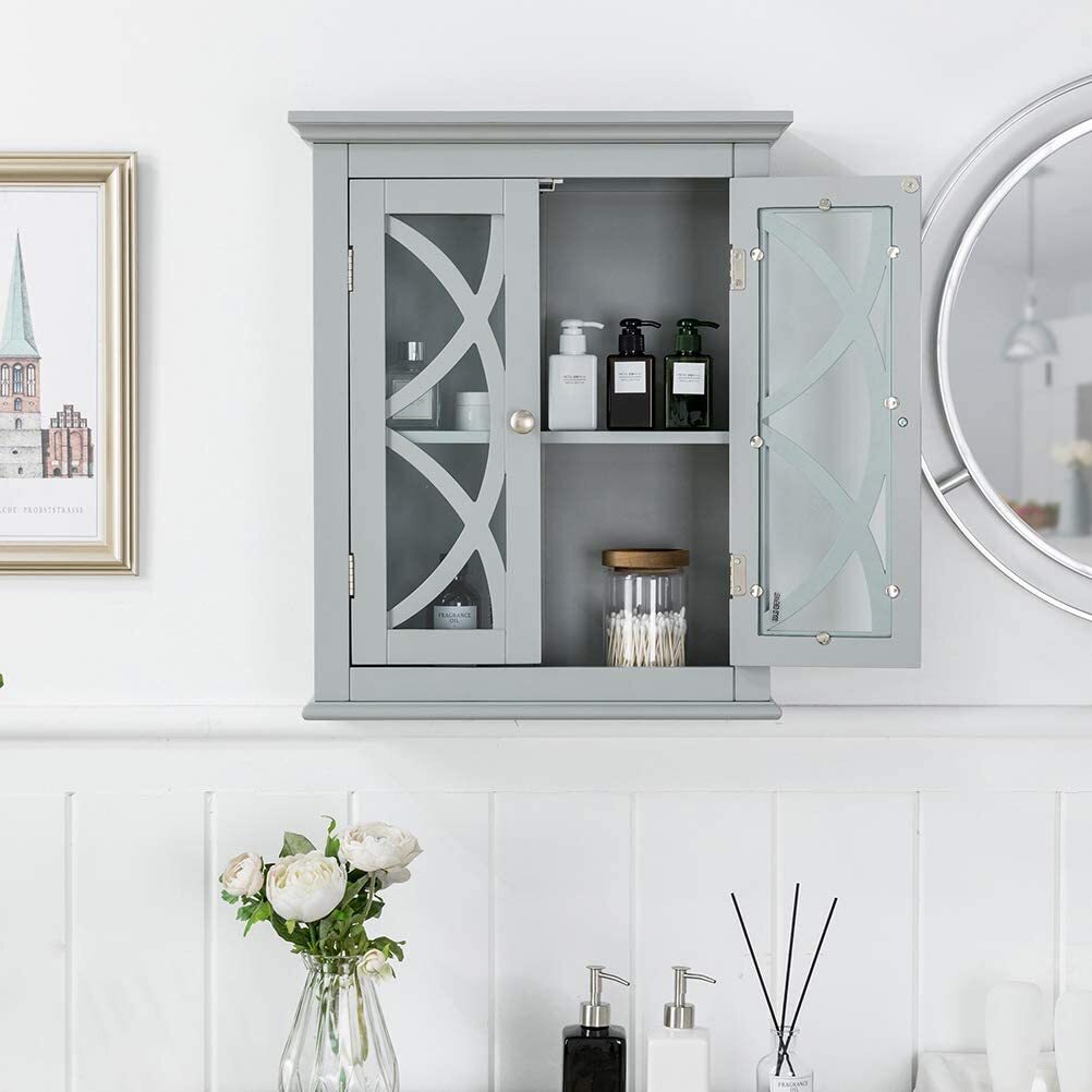 Swirl Detail Wall Mounted Storage Cabinet