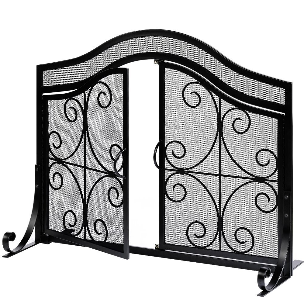 Swirl Pattern Decorative Fireplace Screen