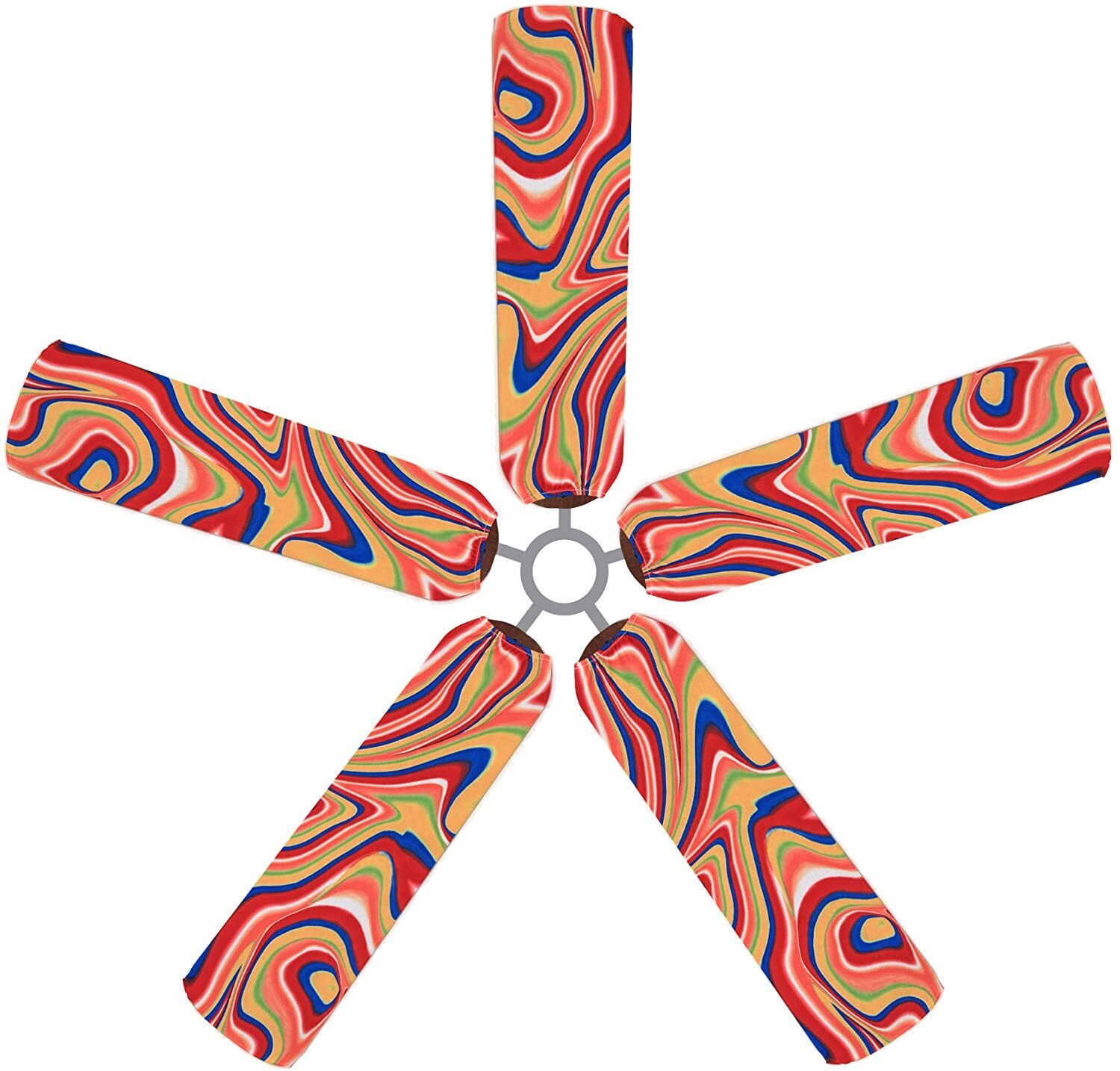 Swirling Rainbow Fan Blade Covers