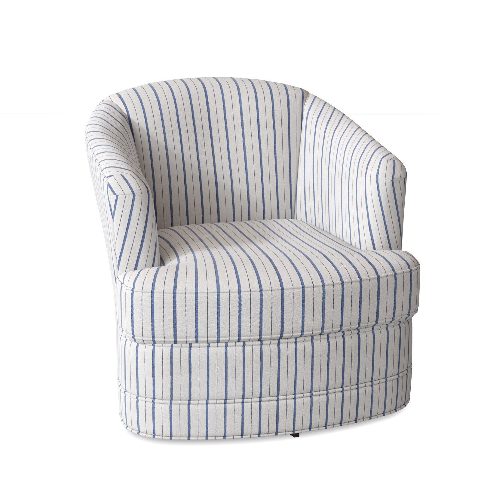 Swivel Blue and White Striped Chair