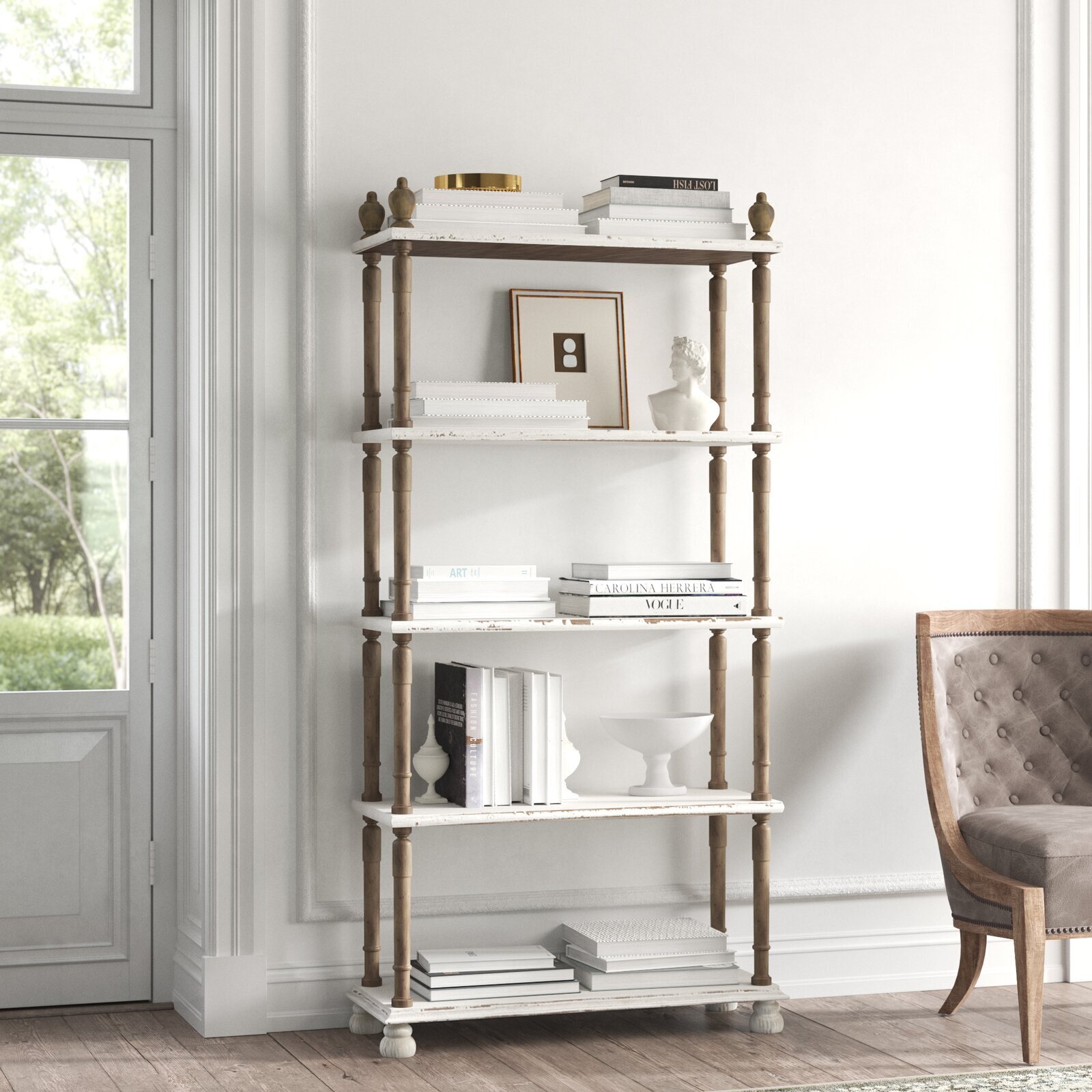 Tall Shabby Chic Bookshelf