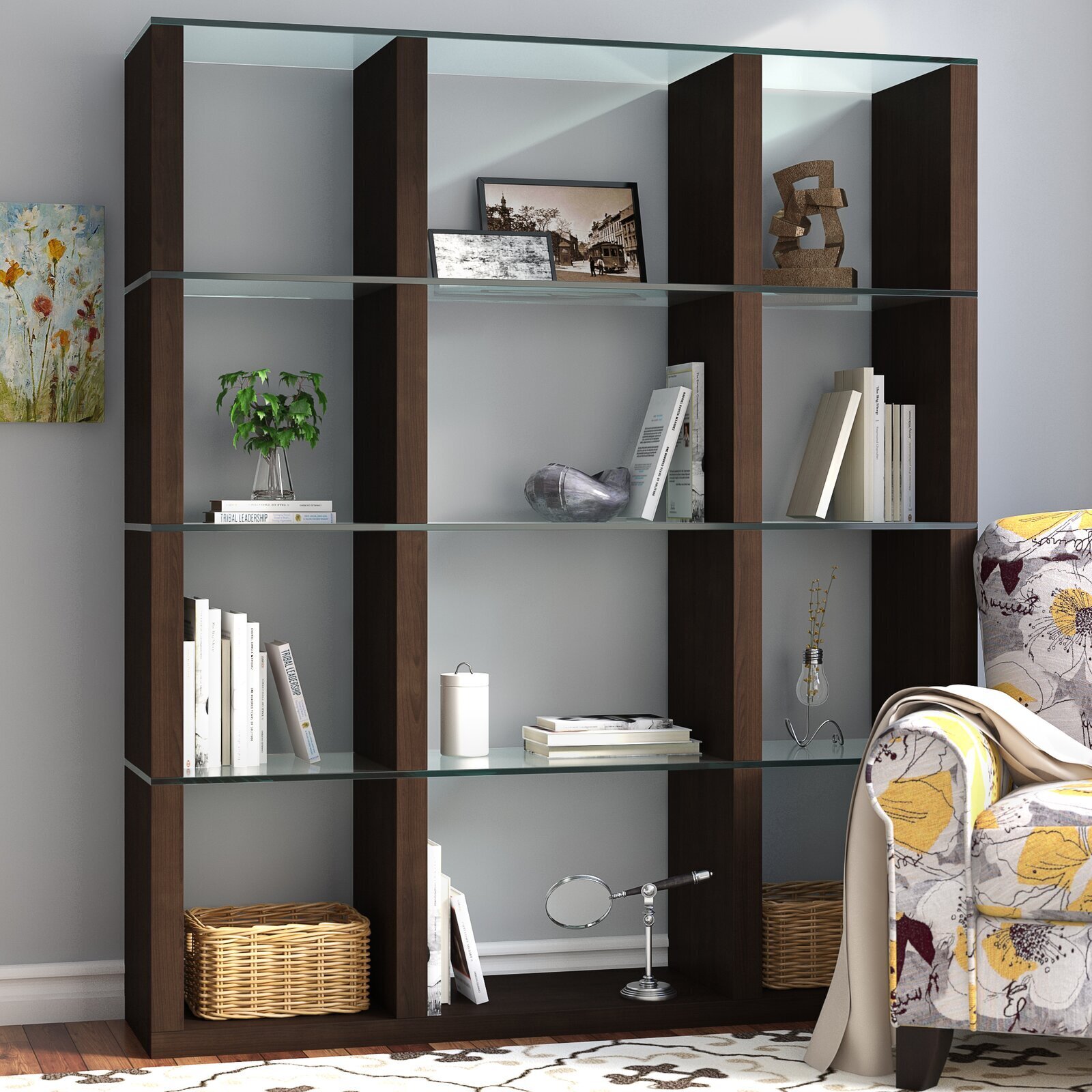 Tall Solid Wood Cube Organizer