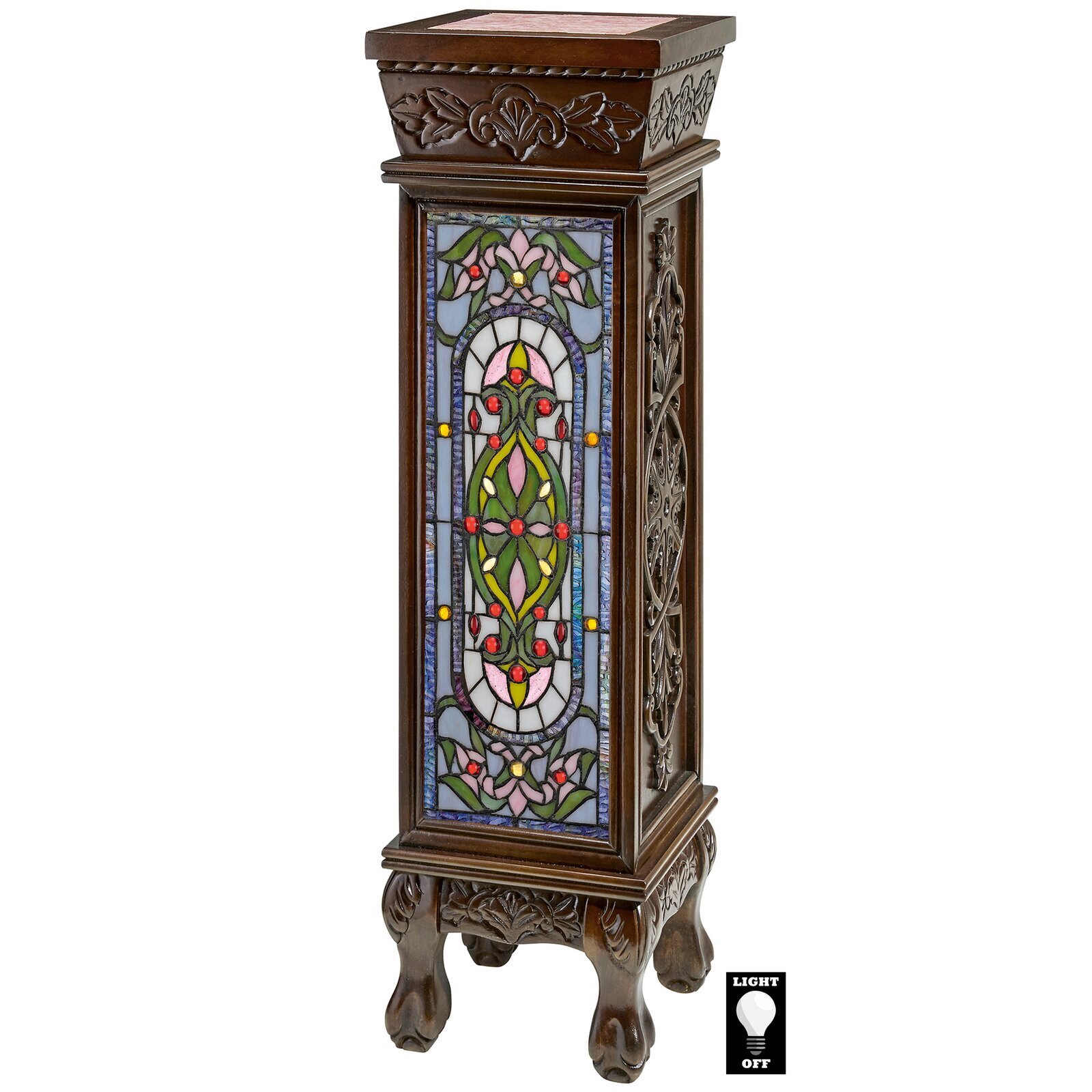 Tall Stand With Colorful Art Glass