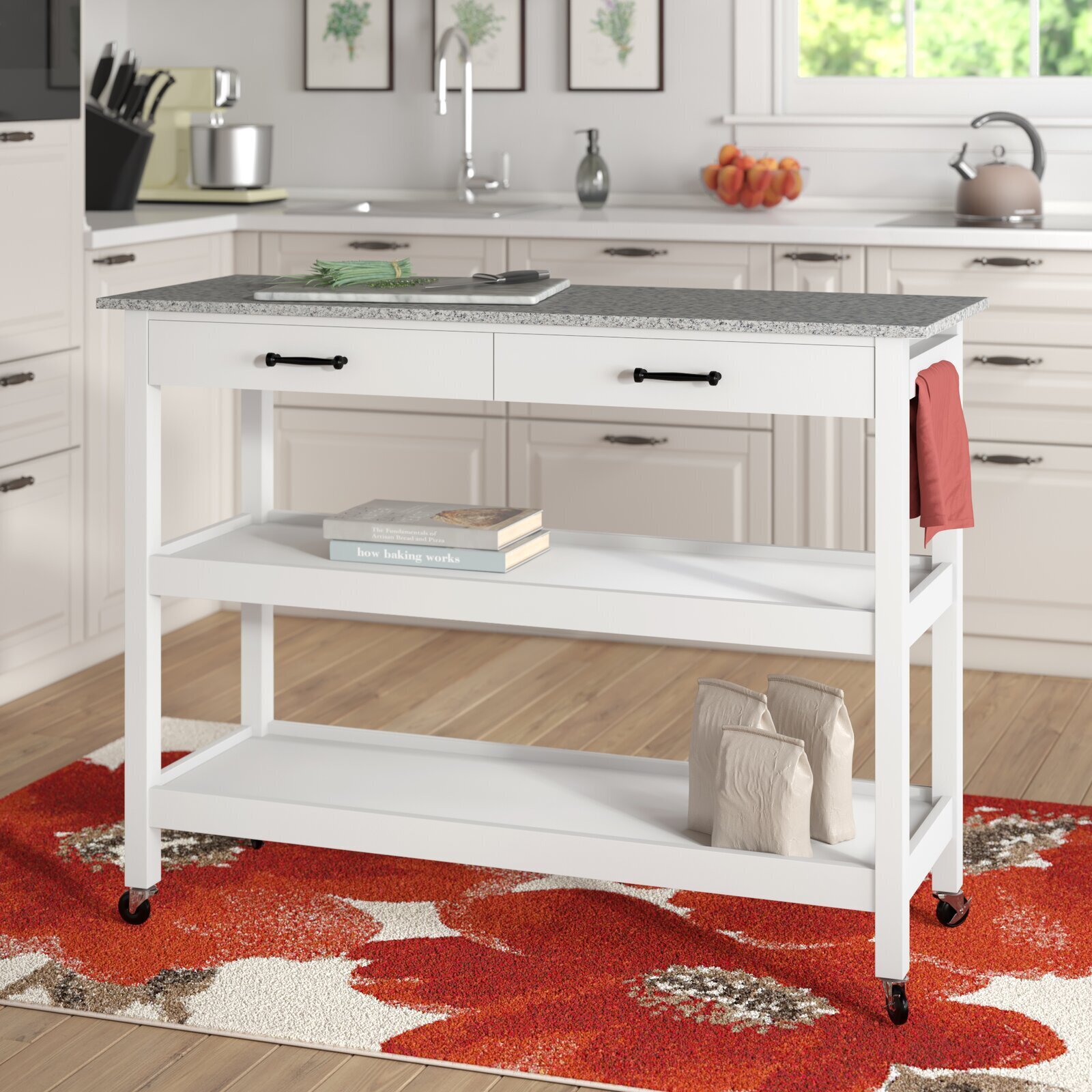 Thin but wide granite island kitchen 