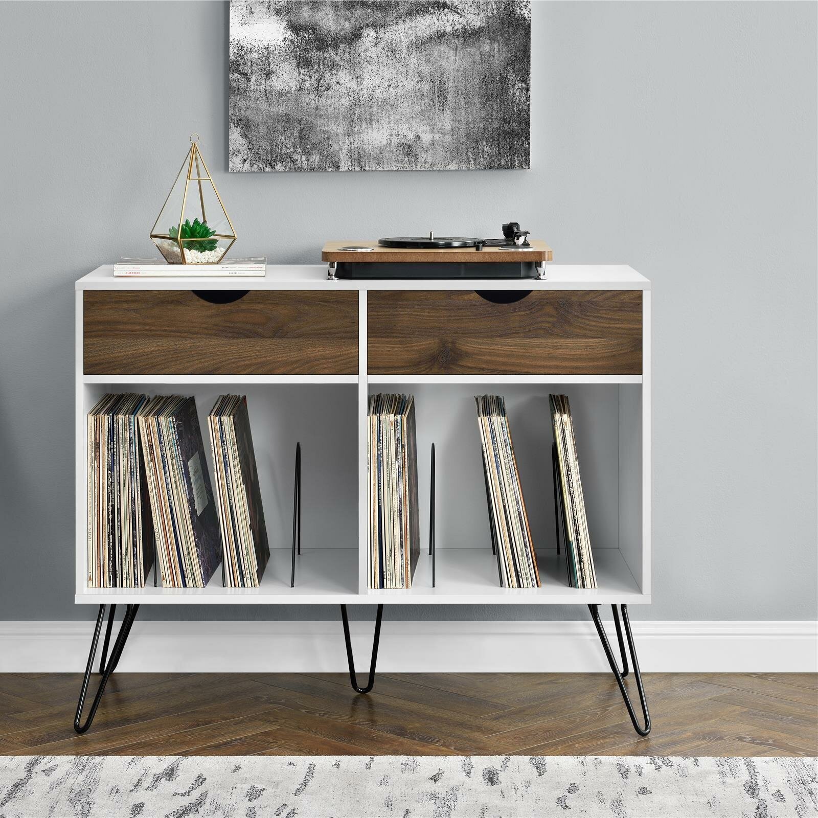 Throwback Stereo Rack With Record Collection Storage Space