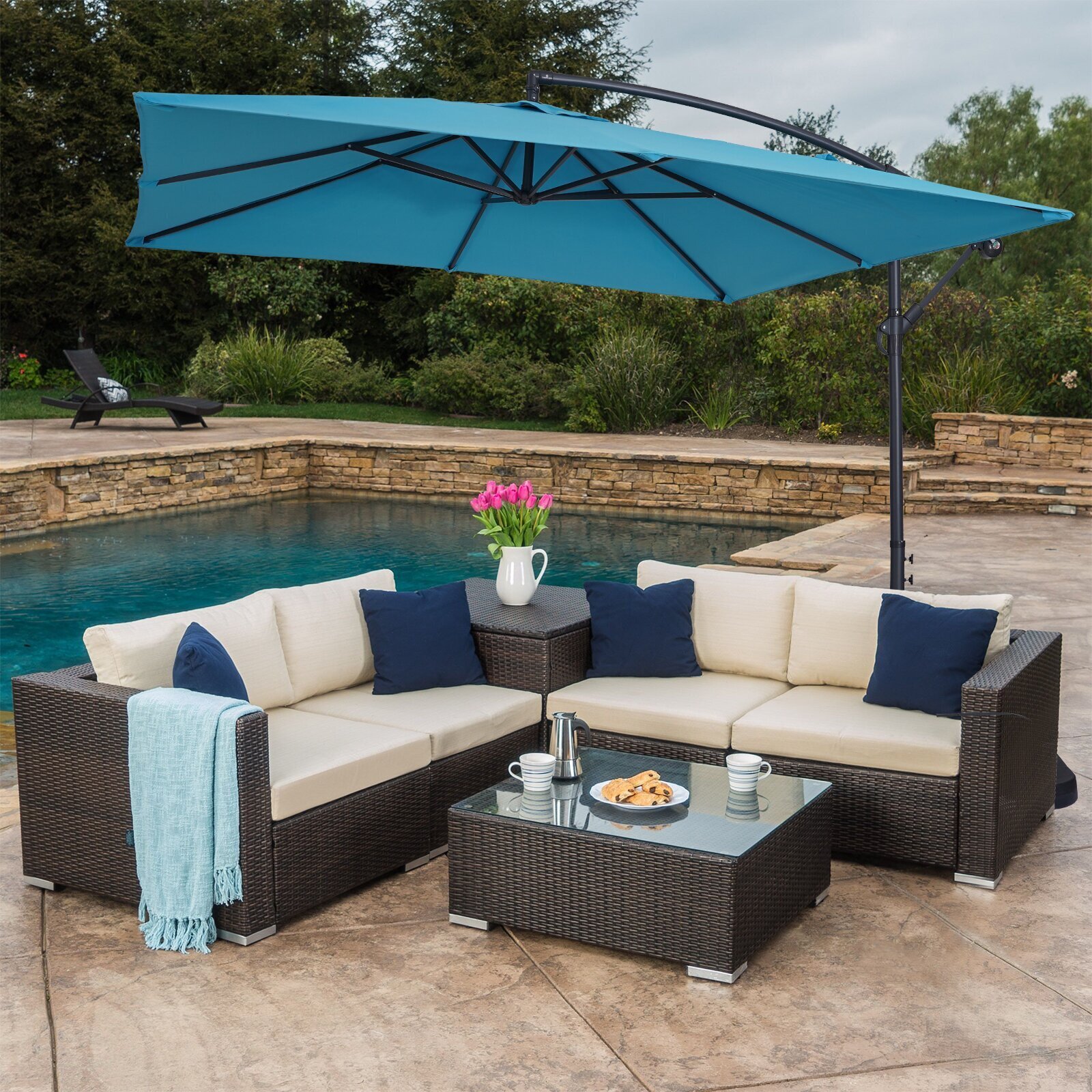 Tilda 98 4252” Square Cantilever Umbrella