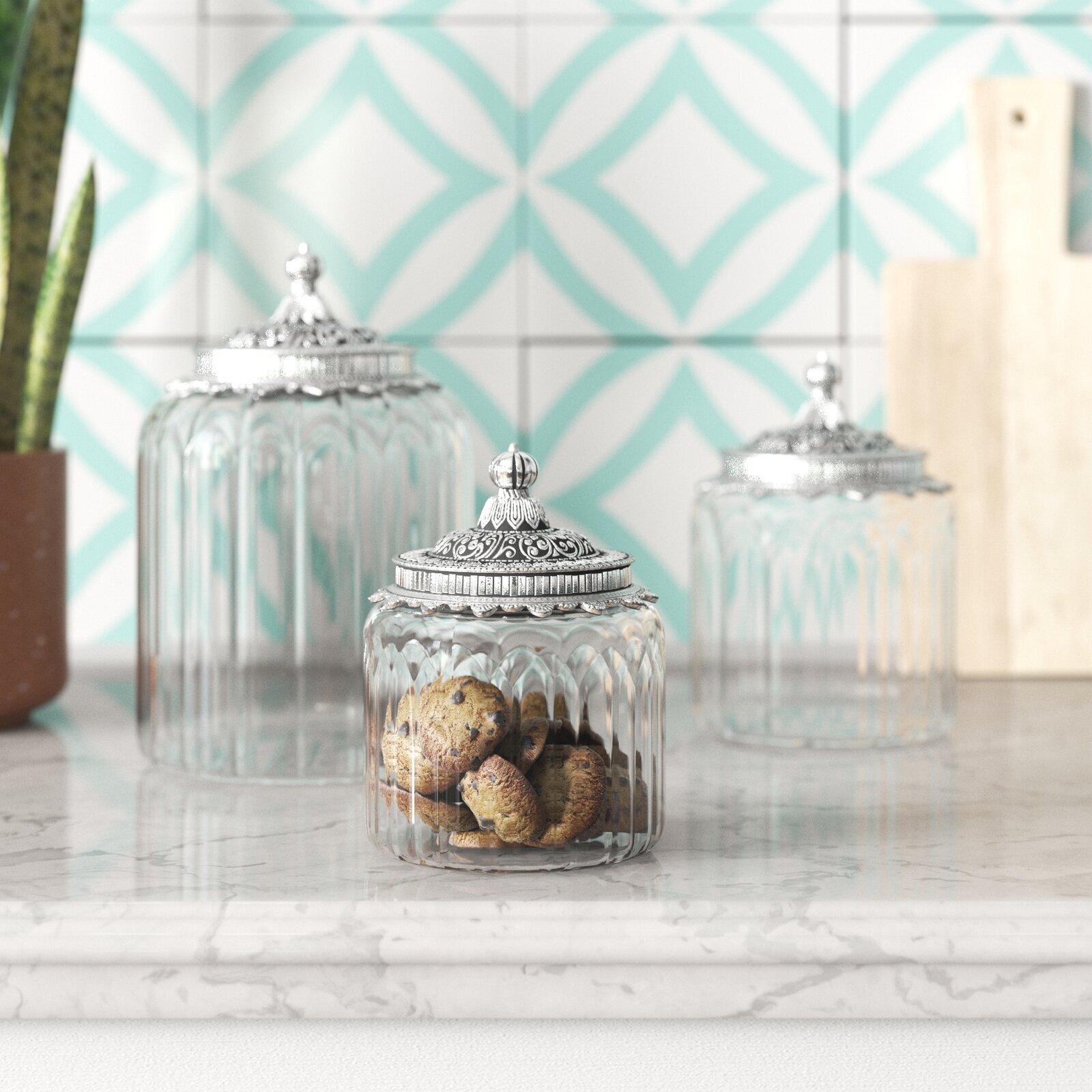Traditional 3 Piece Storage Jar Set 