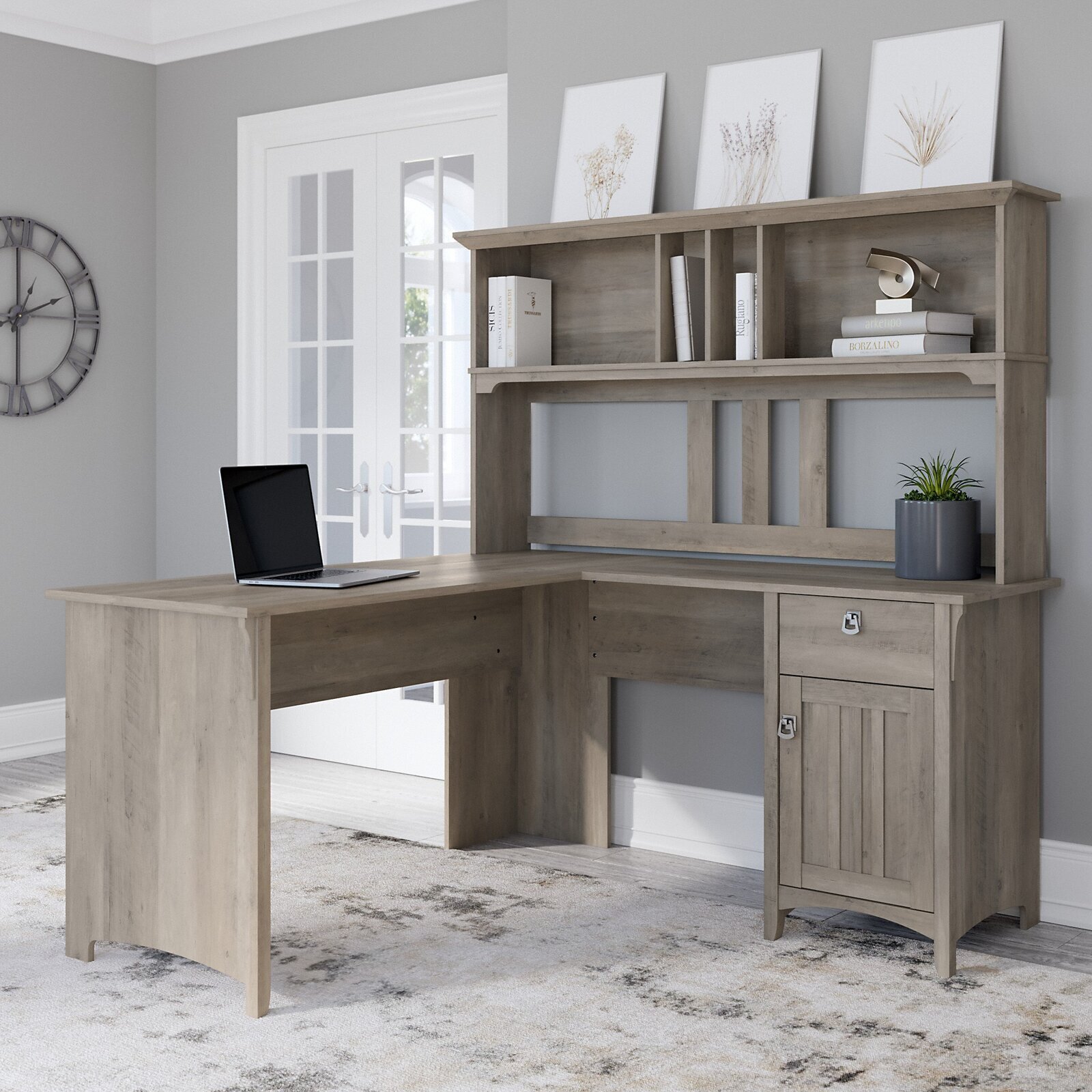 Traditional Antique Secretary Desk with Hutch