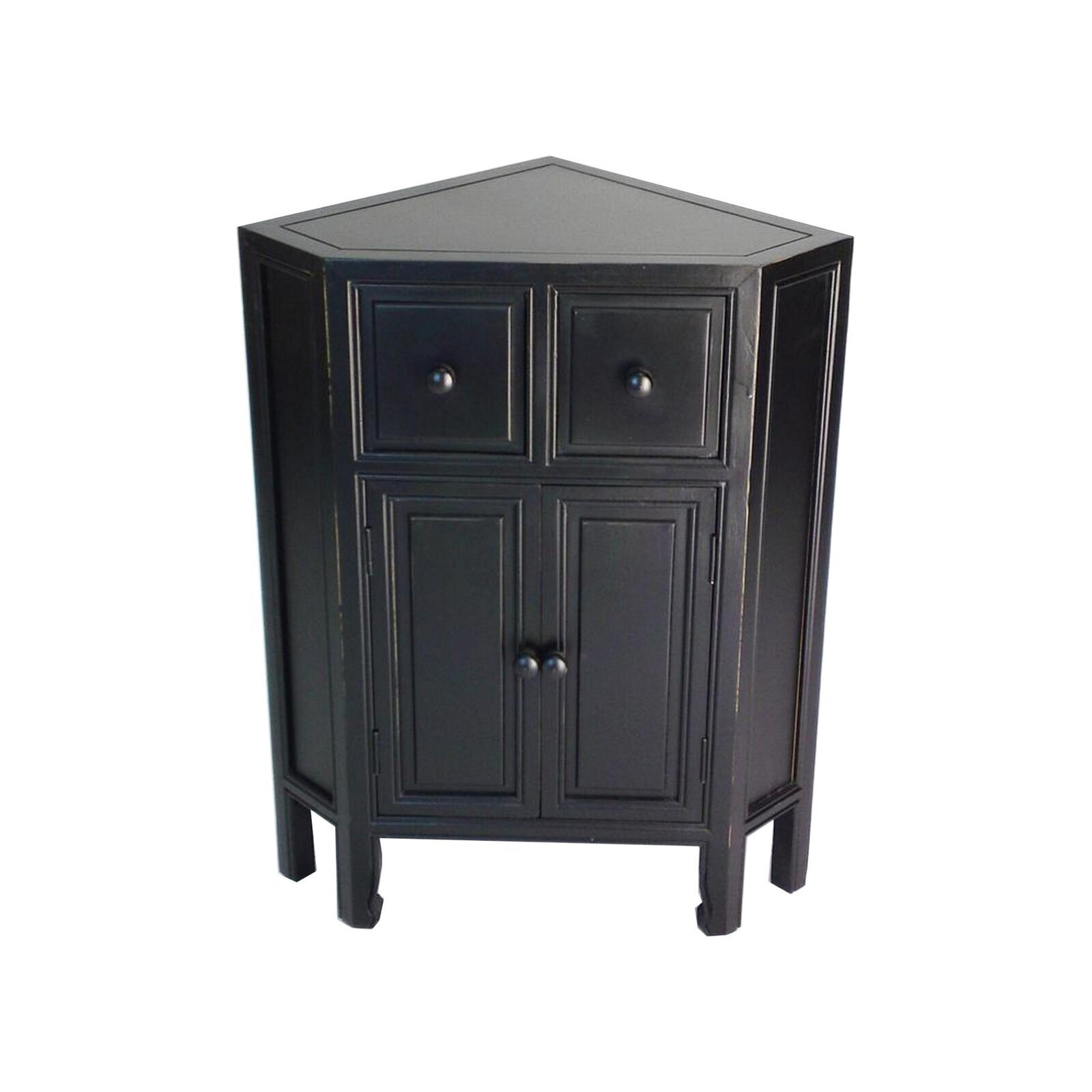 Traditional Black Corner Cupboard