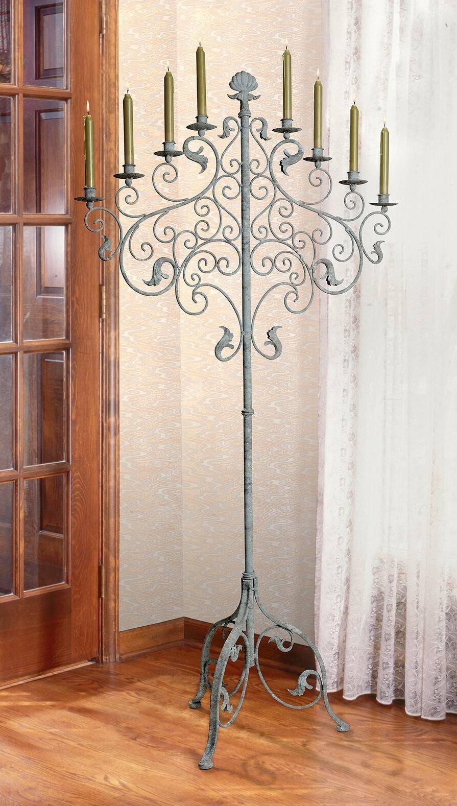 Traditional Italian Large Floor Candelabra 