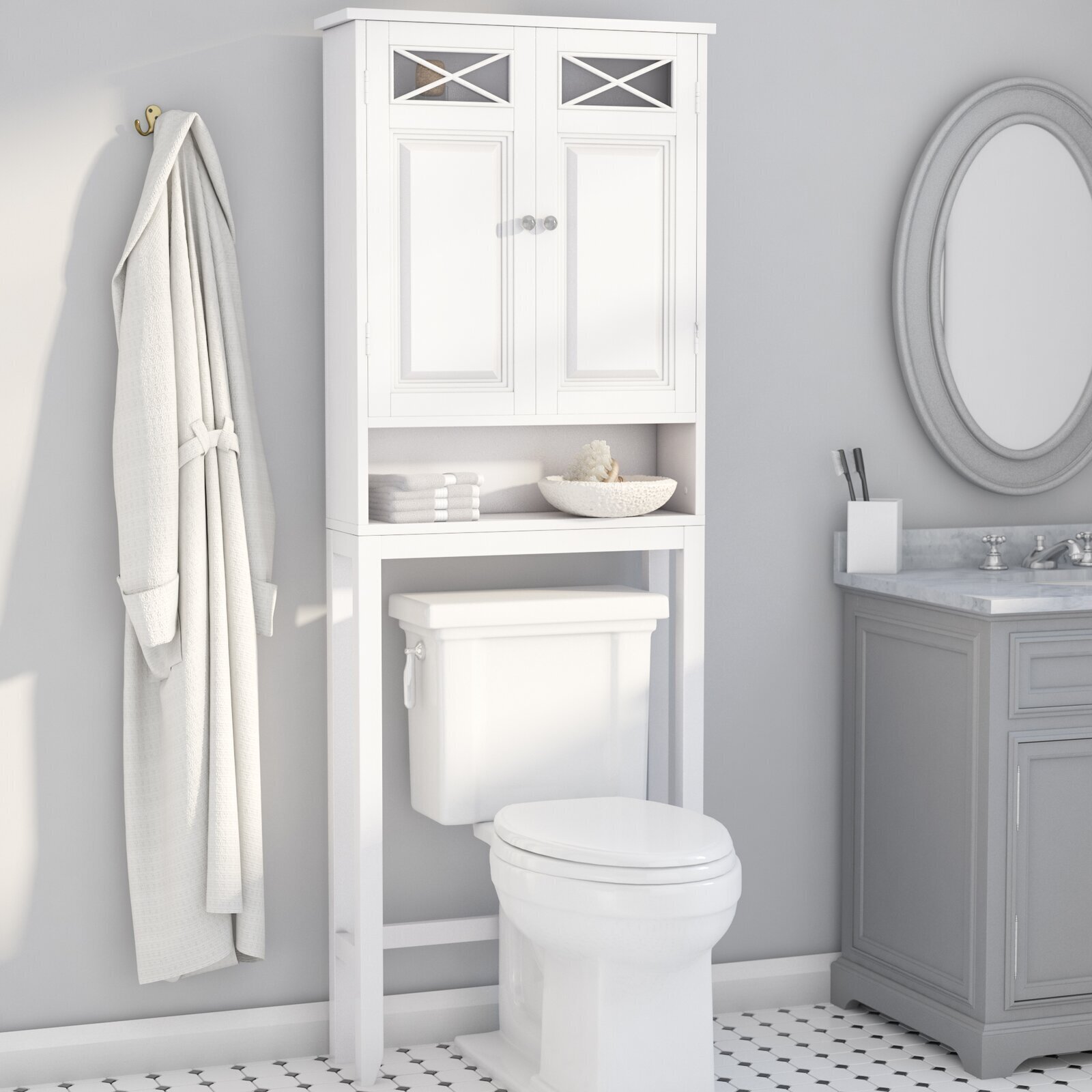 Traditional over the toilet cabinet