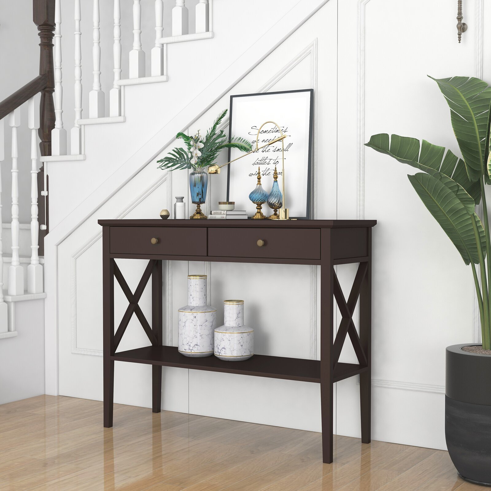 Traditional small entry table 