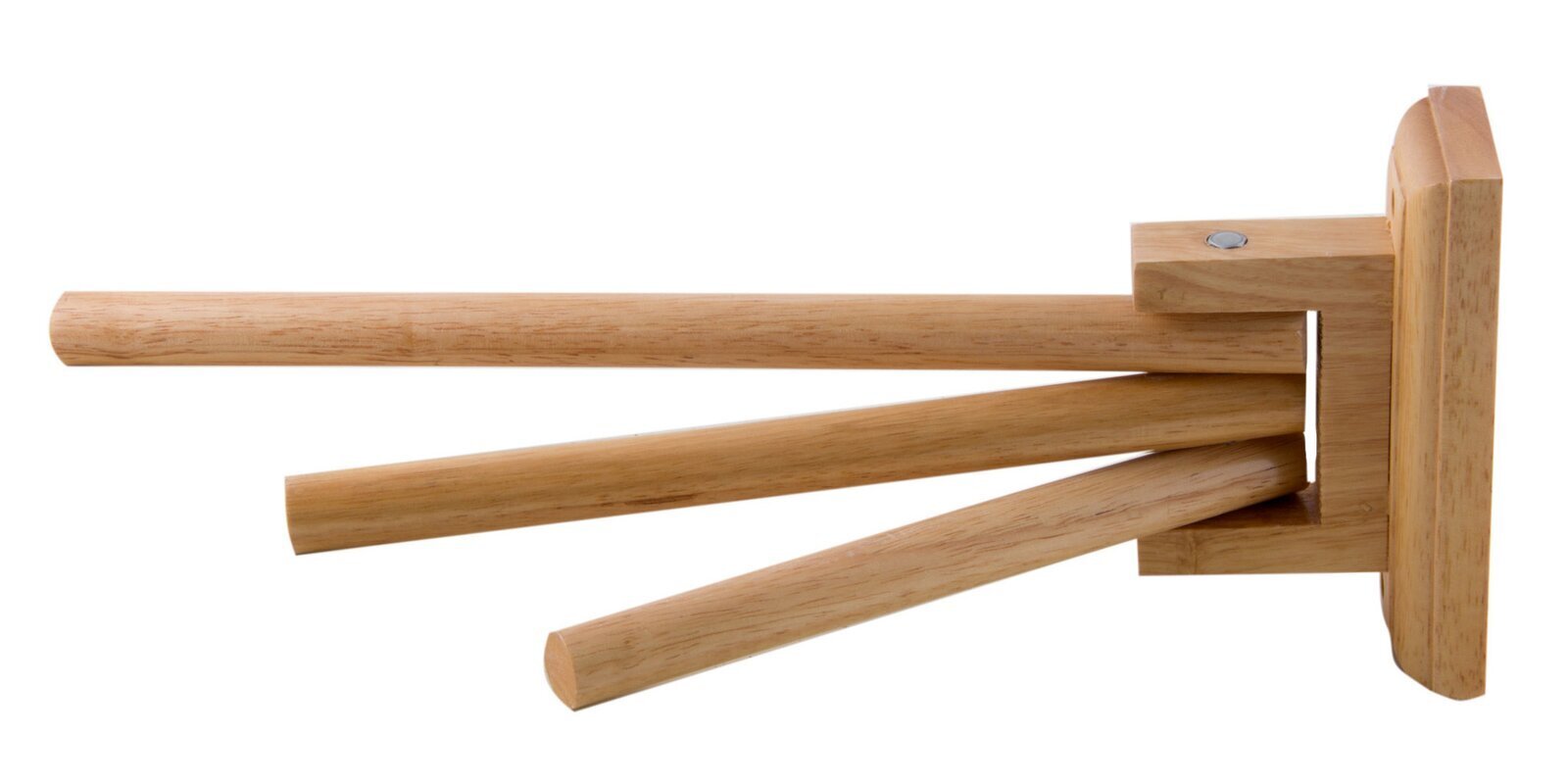 Triple Wood Towel Rack That Folds Away for Small Spaces 