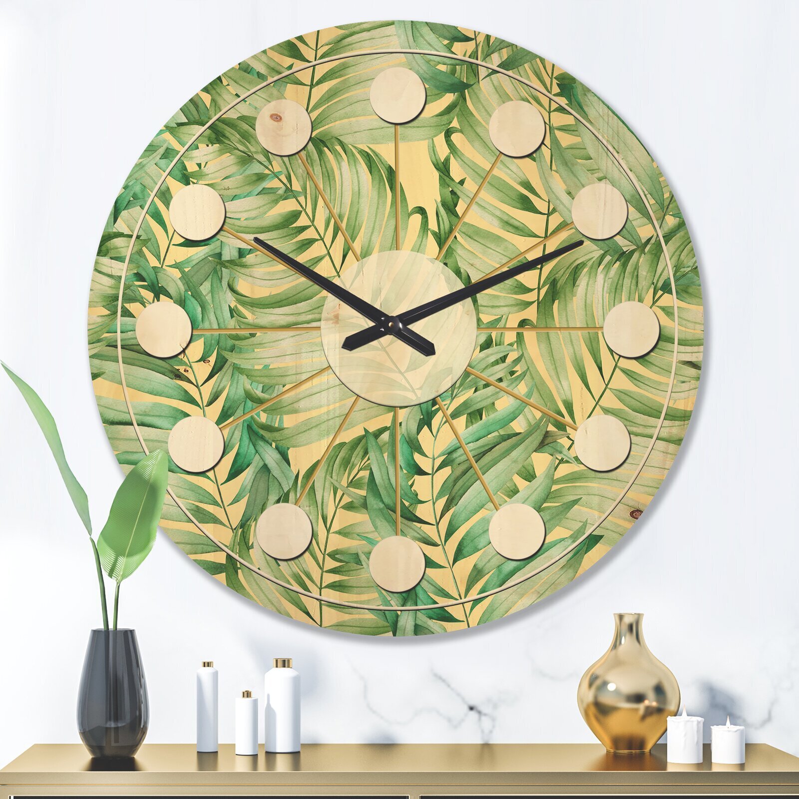 Tropical themed wall clock