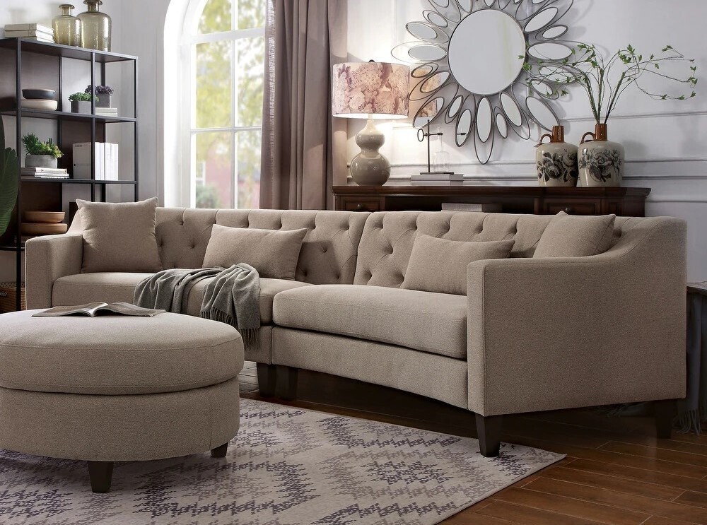 Tufted Half Circle Sectional Sofa