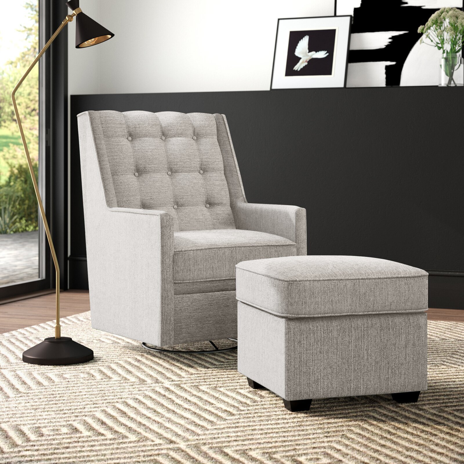 Tufted Small Upholstered Rocking Chair