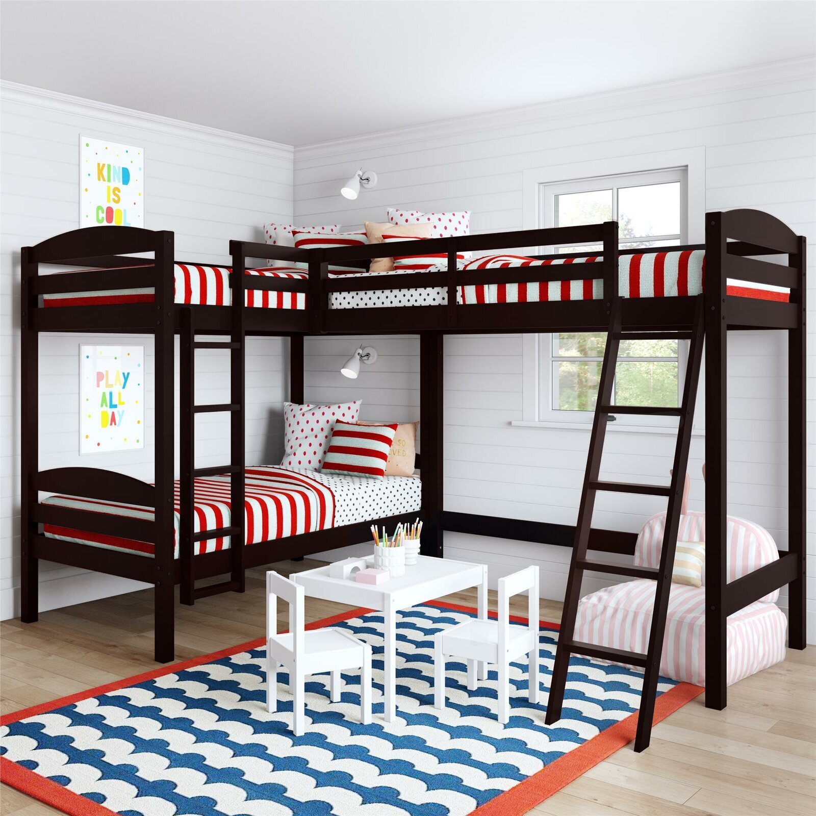 Twin over Twin Wood Loft Bed 