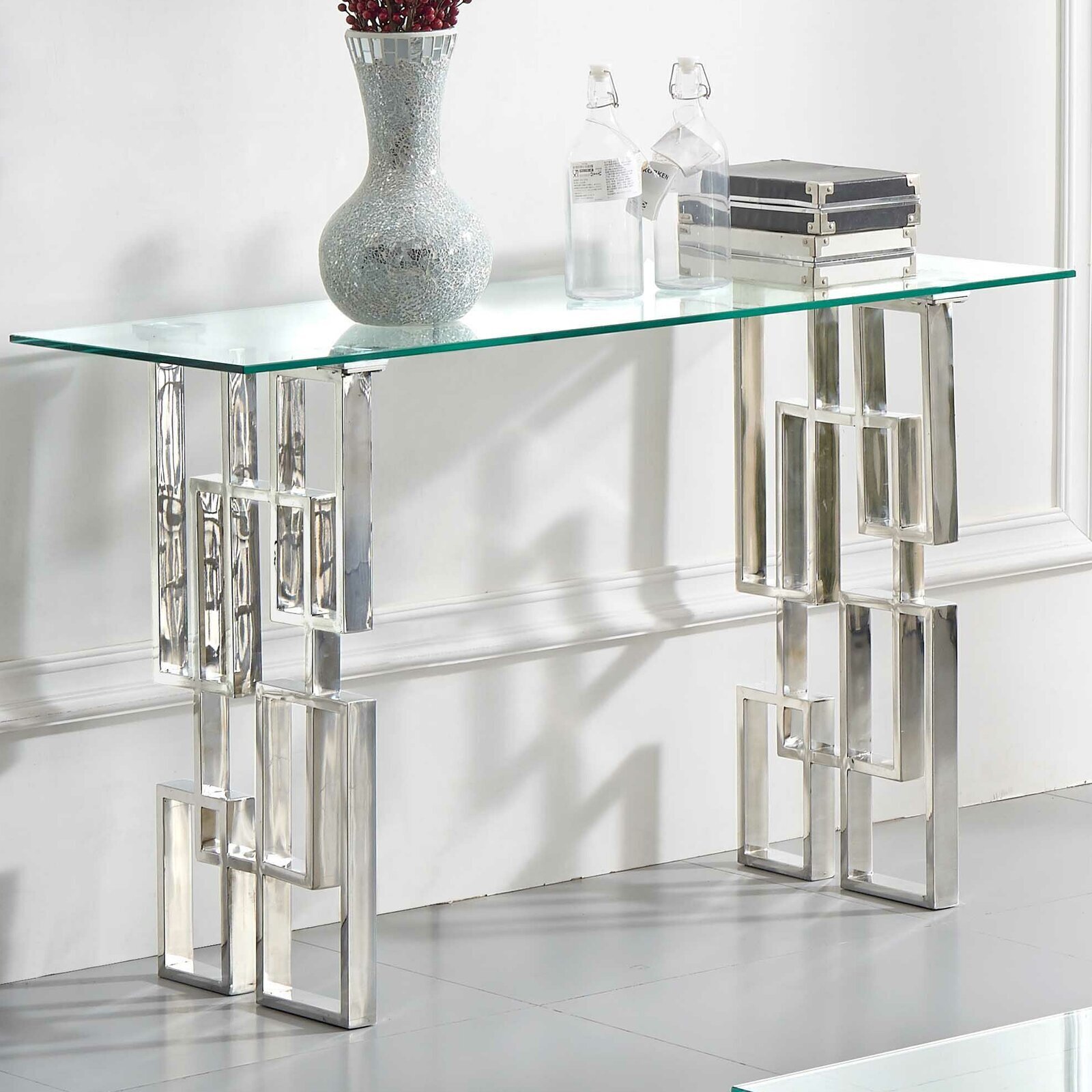 Unique Chrome Hall Table