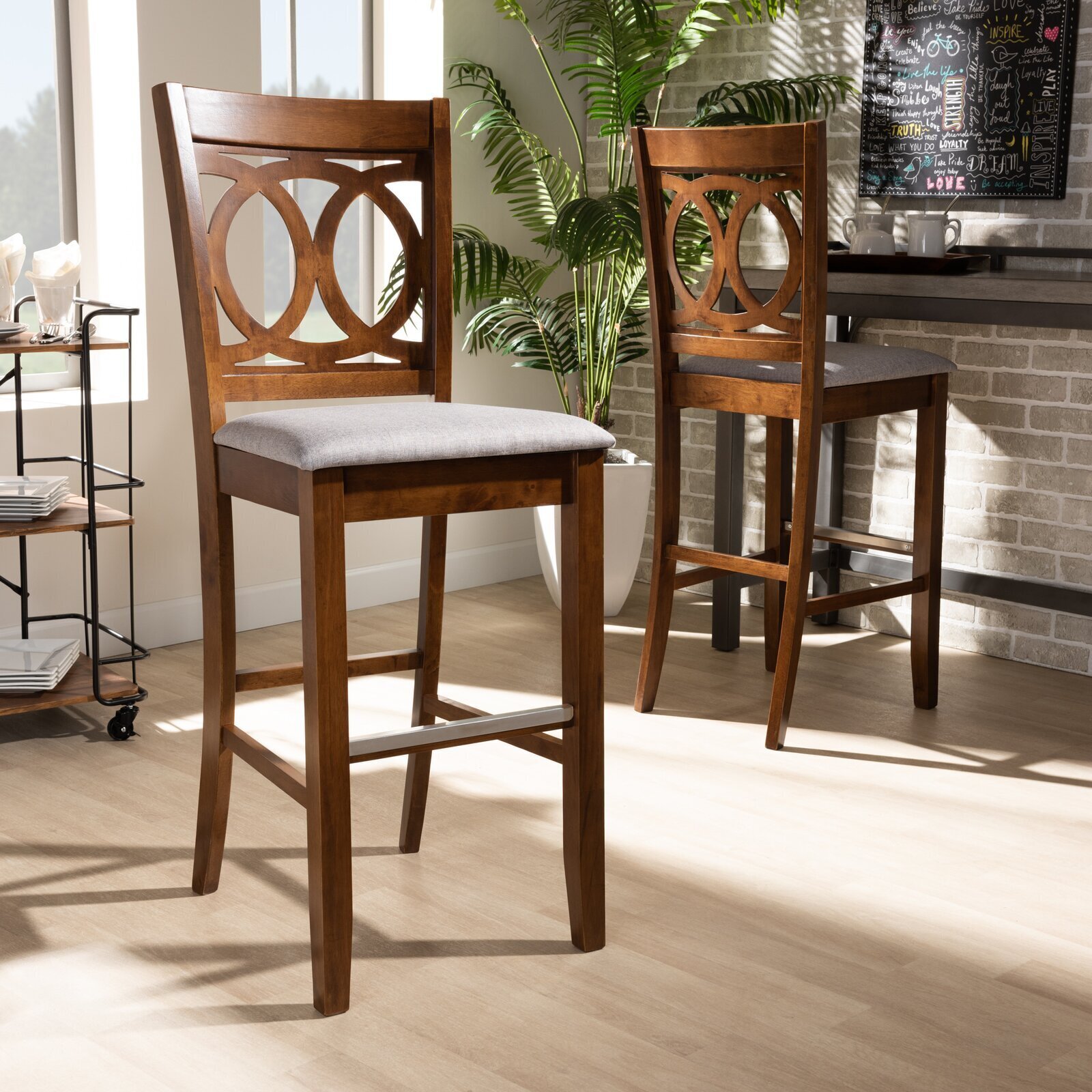Unique Solid Oak Bar Stools