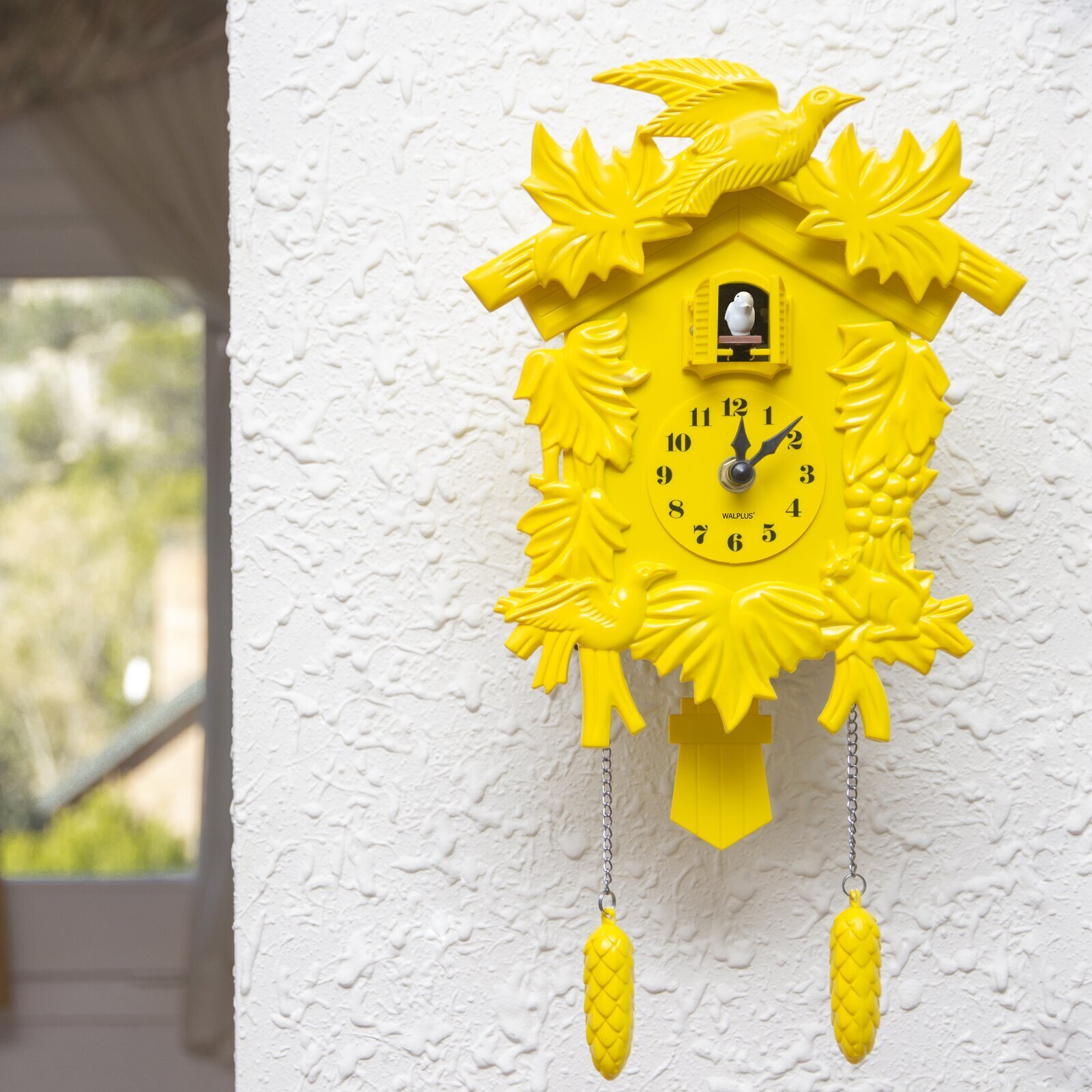Unique Yellow Cuckoo Style Clock 