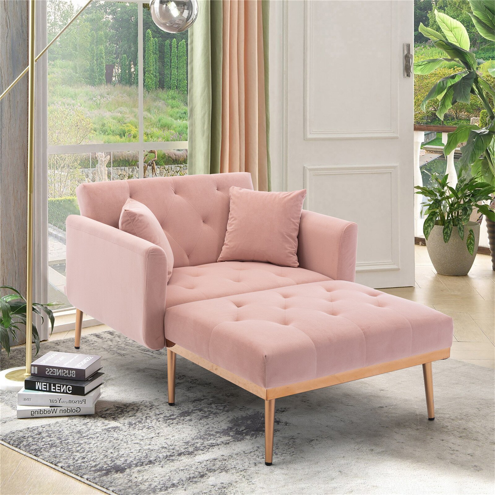 Velvet Wide Ergonomic Manual Recliner
