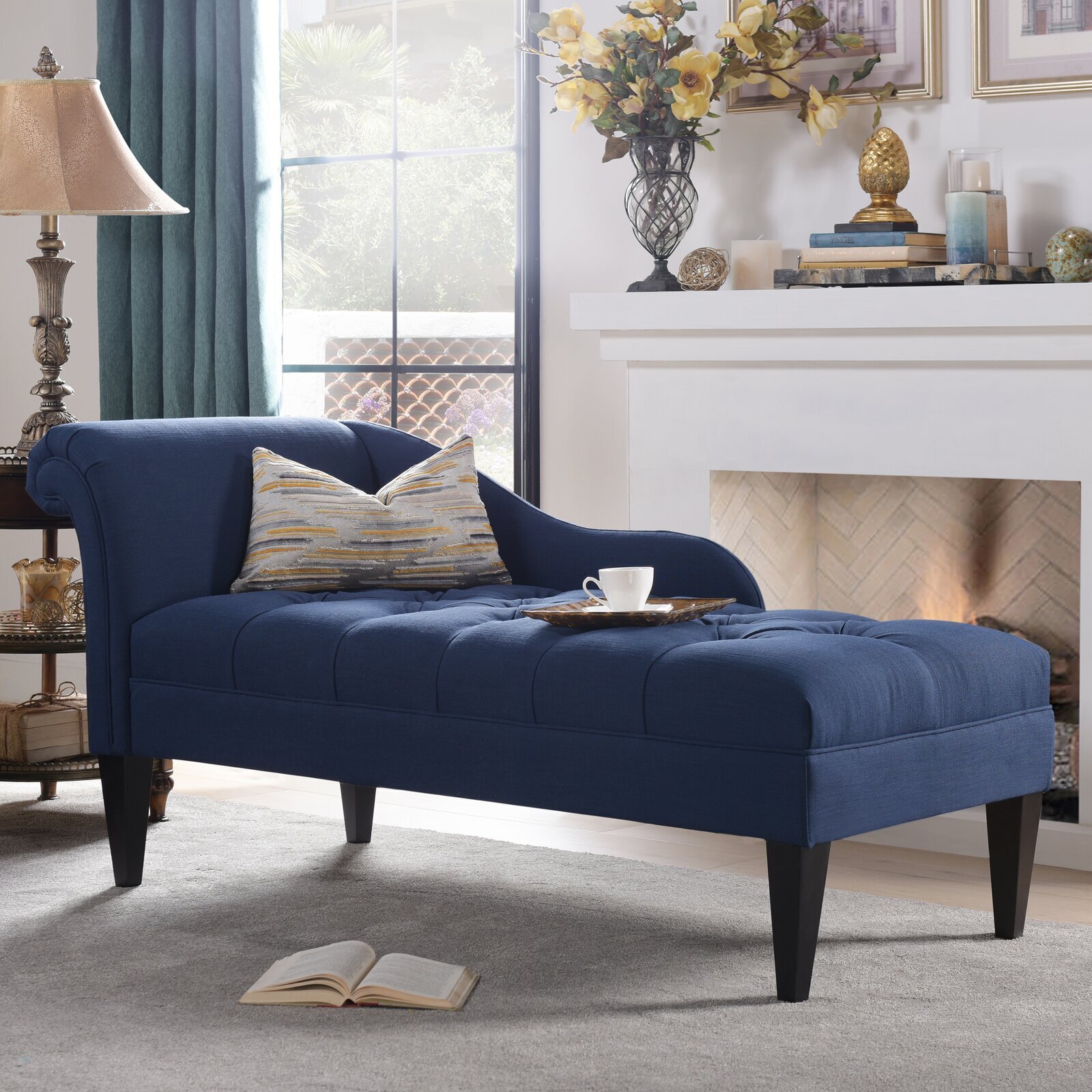 Victorian chaise lounge chair in an accent color