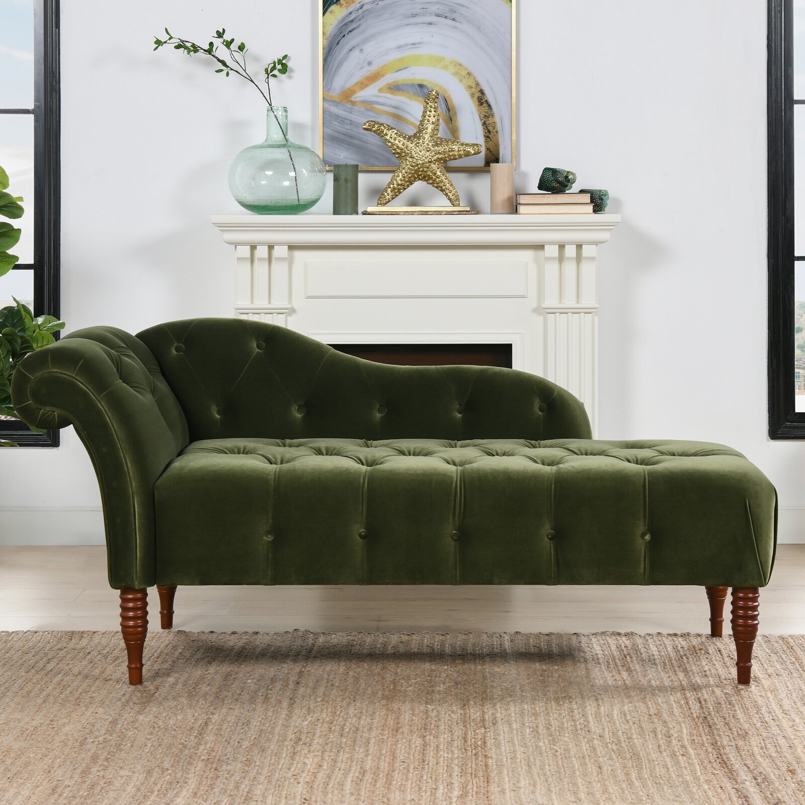 Victorian velvet chaise lounge