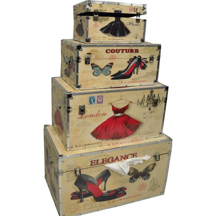Vintage Fashion 4 Piece Trunk Set