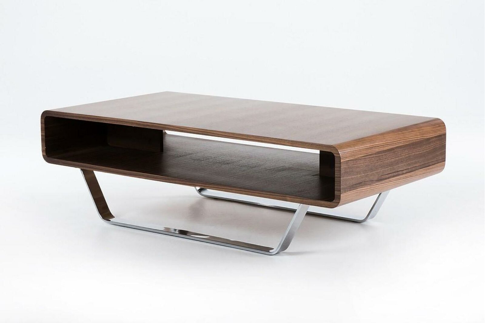 Wood And Chrome Coffee Table