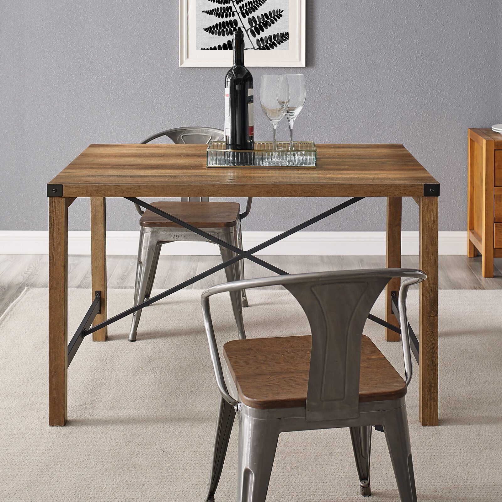Warm, Laminated Japandi Style Dining Table 
