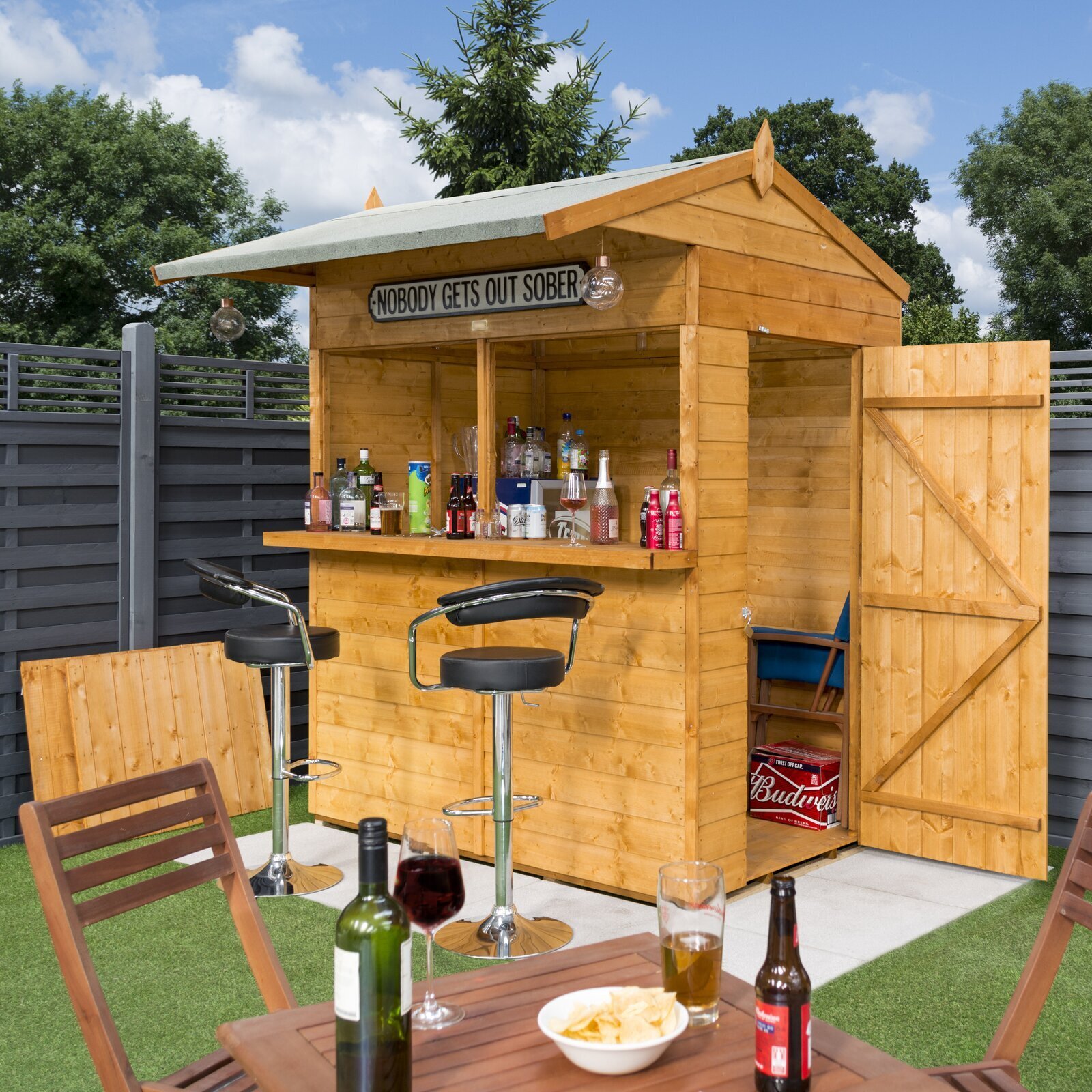 Weatherproof Outdoor Bar With Roof
