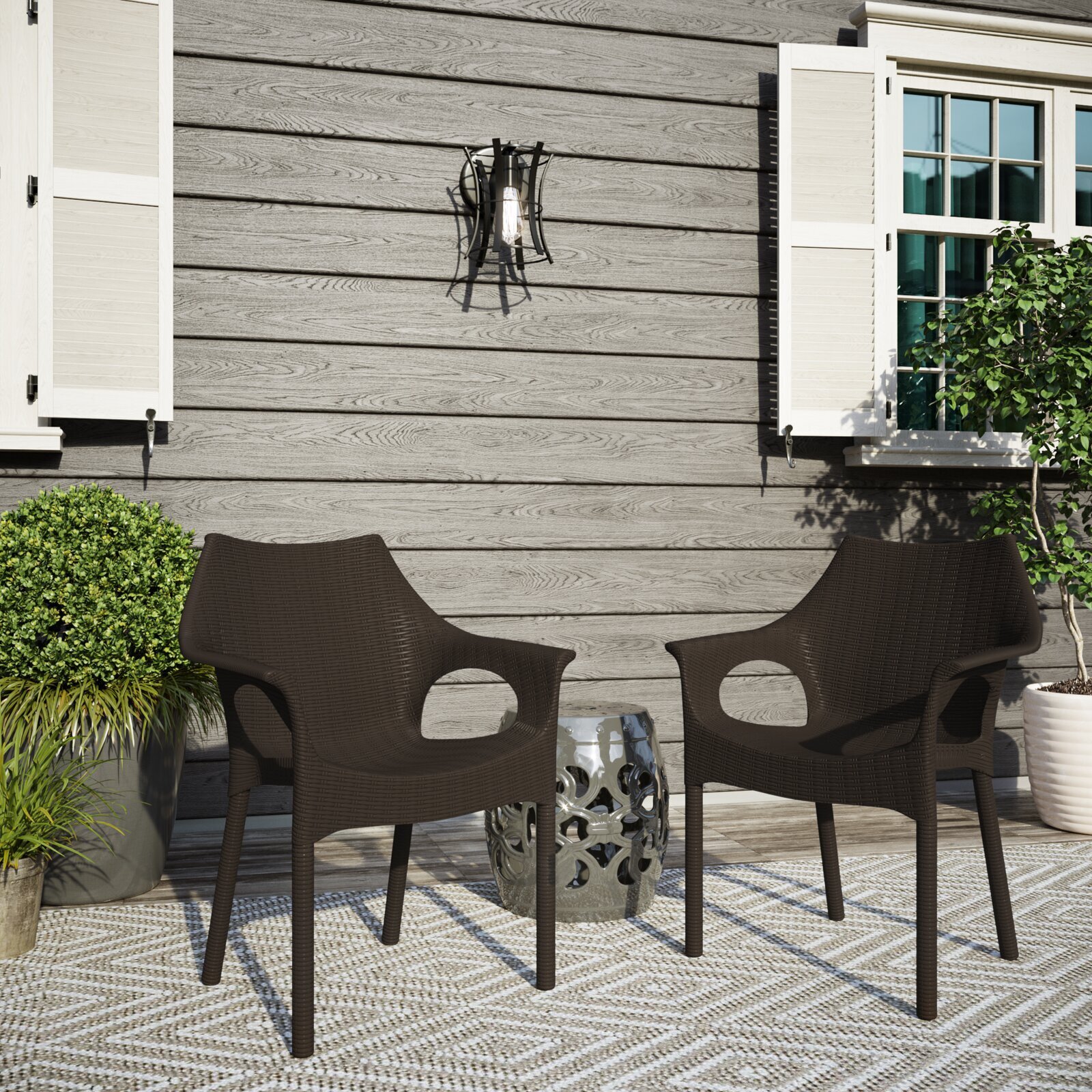 Weatherproof Patio Chairs (Set of 2)