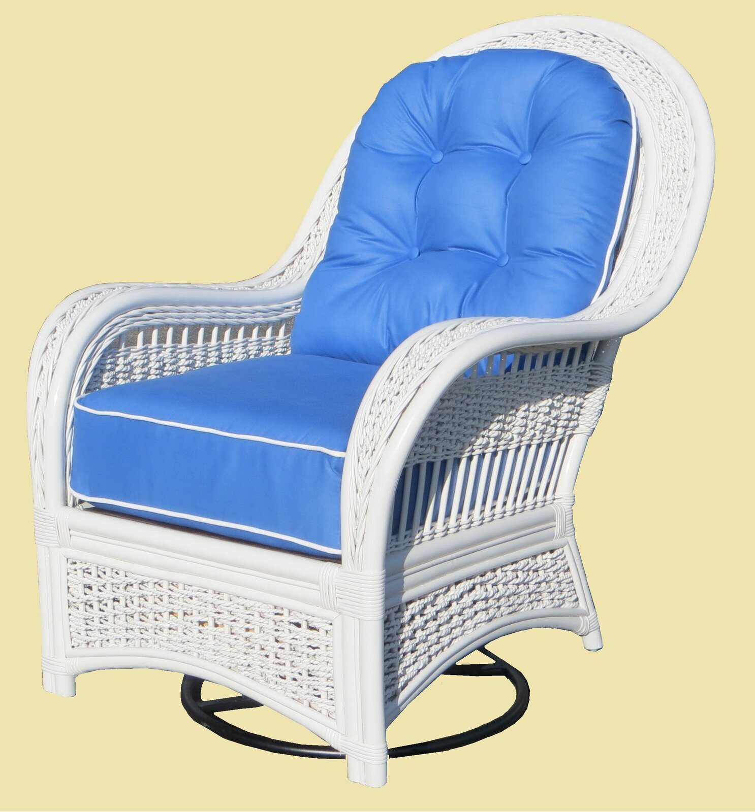 White Frame Indoor Rattan Recliner