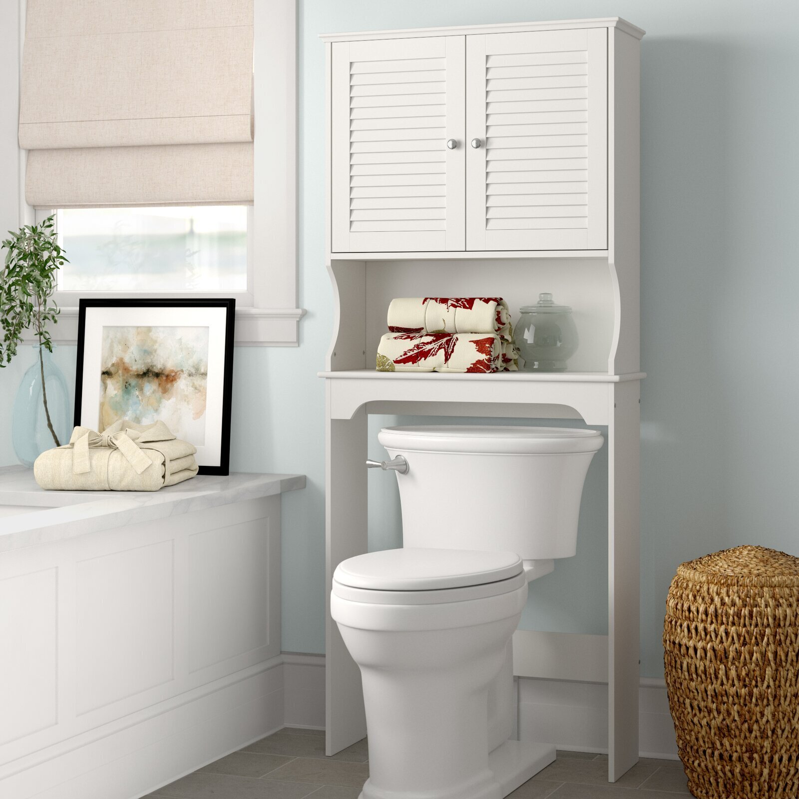 Wide toilet surround cabinet