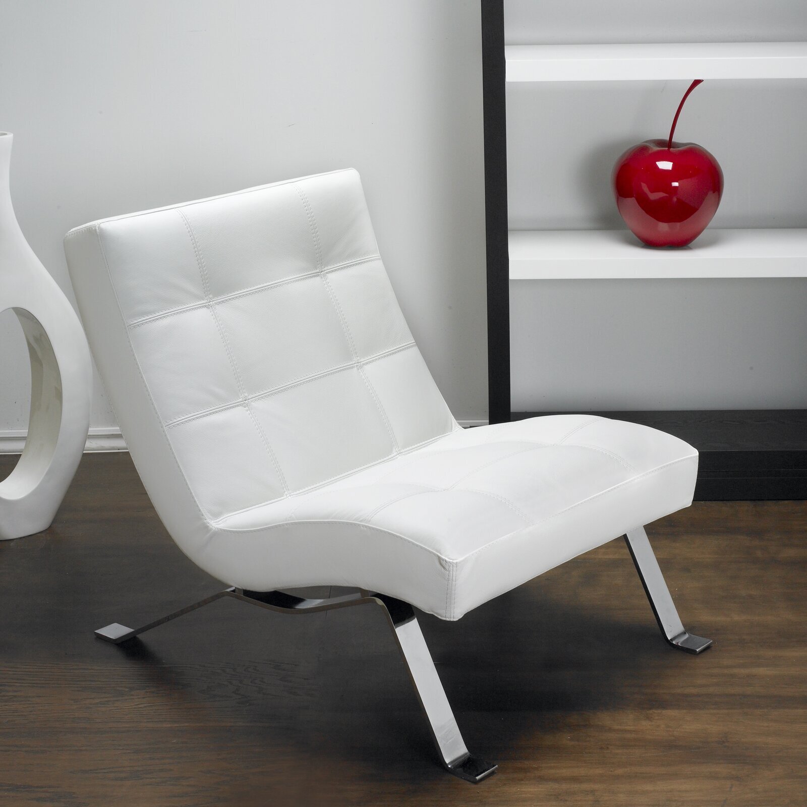Contemporary White Leather Chairs