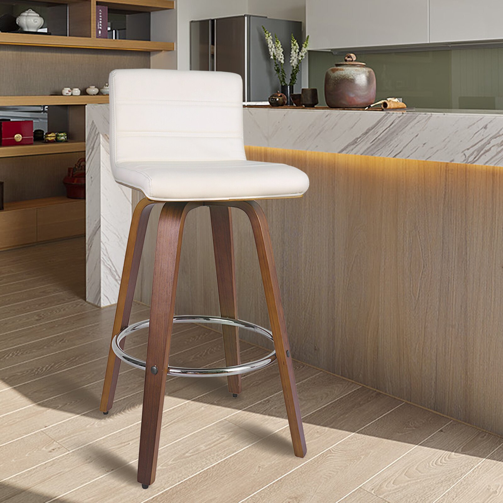 Wood and Metal Bar Stool