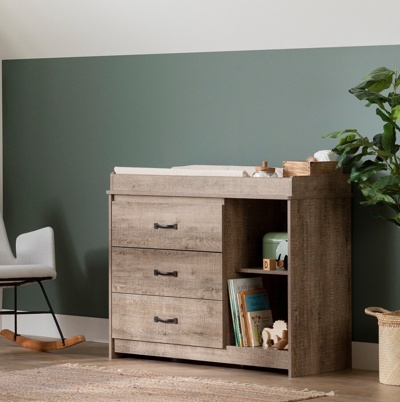 Wooden Change Table With Drawers 