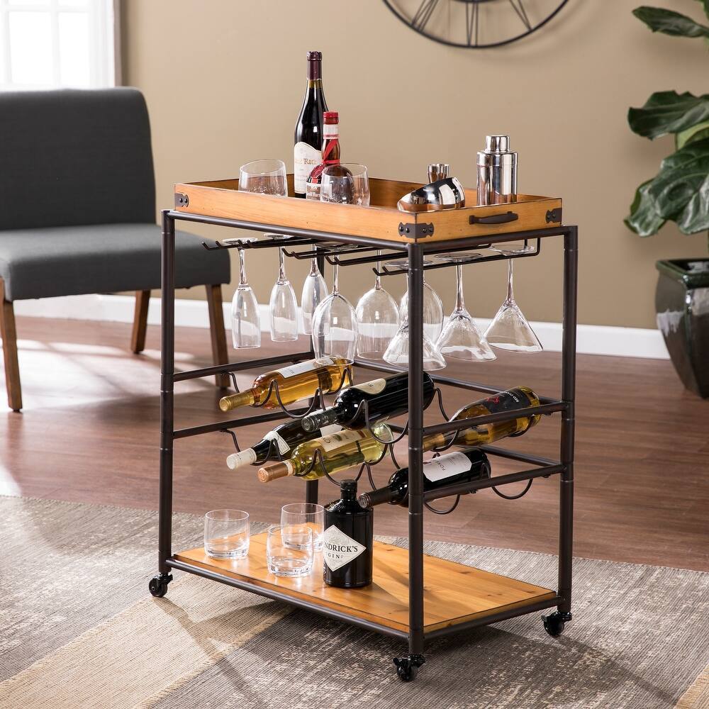 Wooden Farmhouse Bar for Apartment 