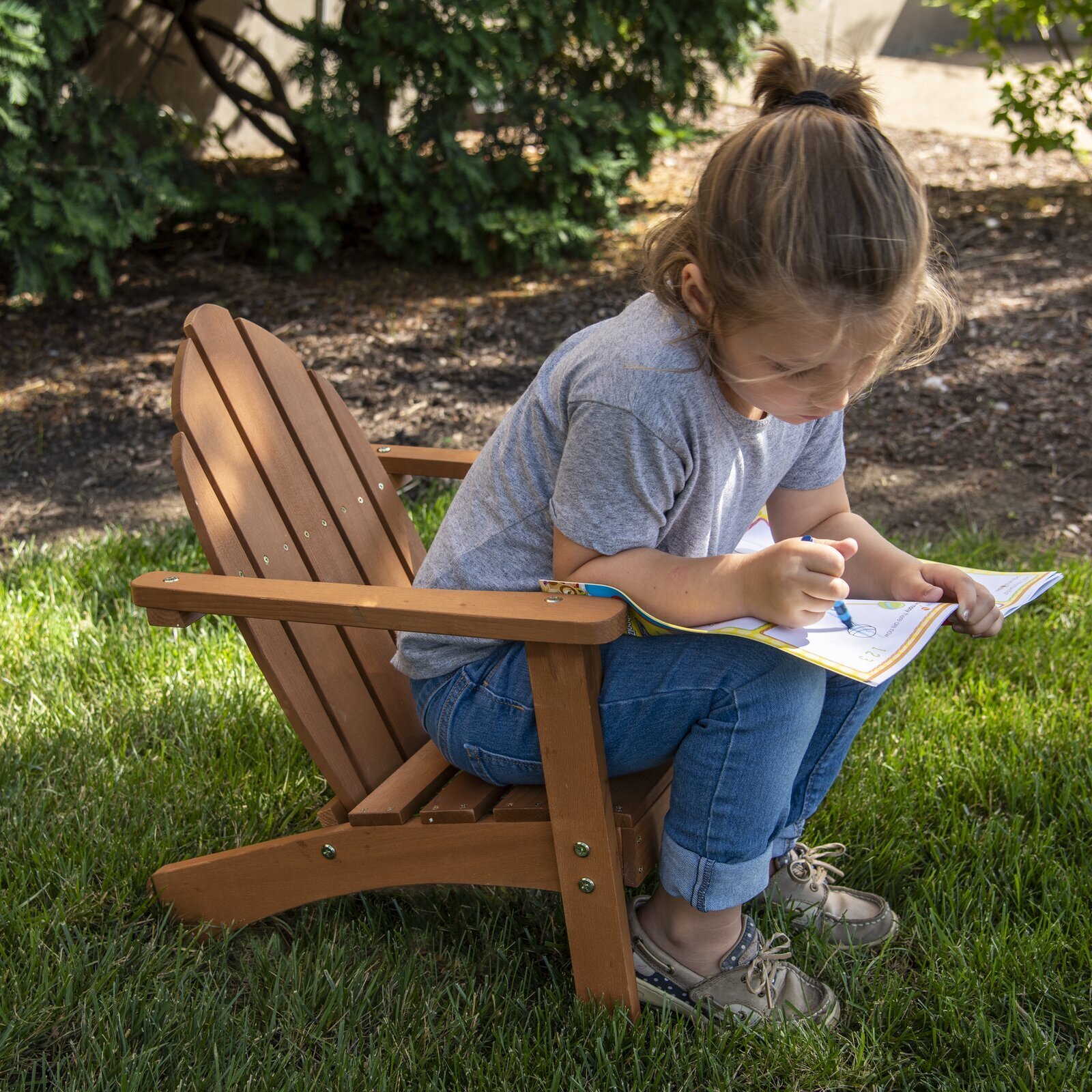 Wooden kids Adirondack chair