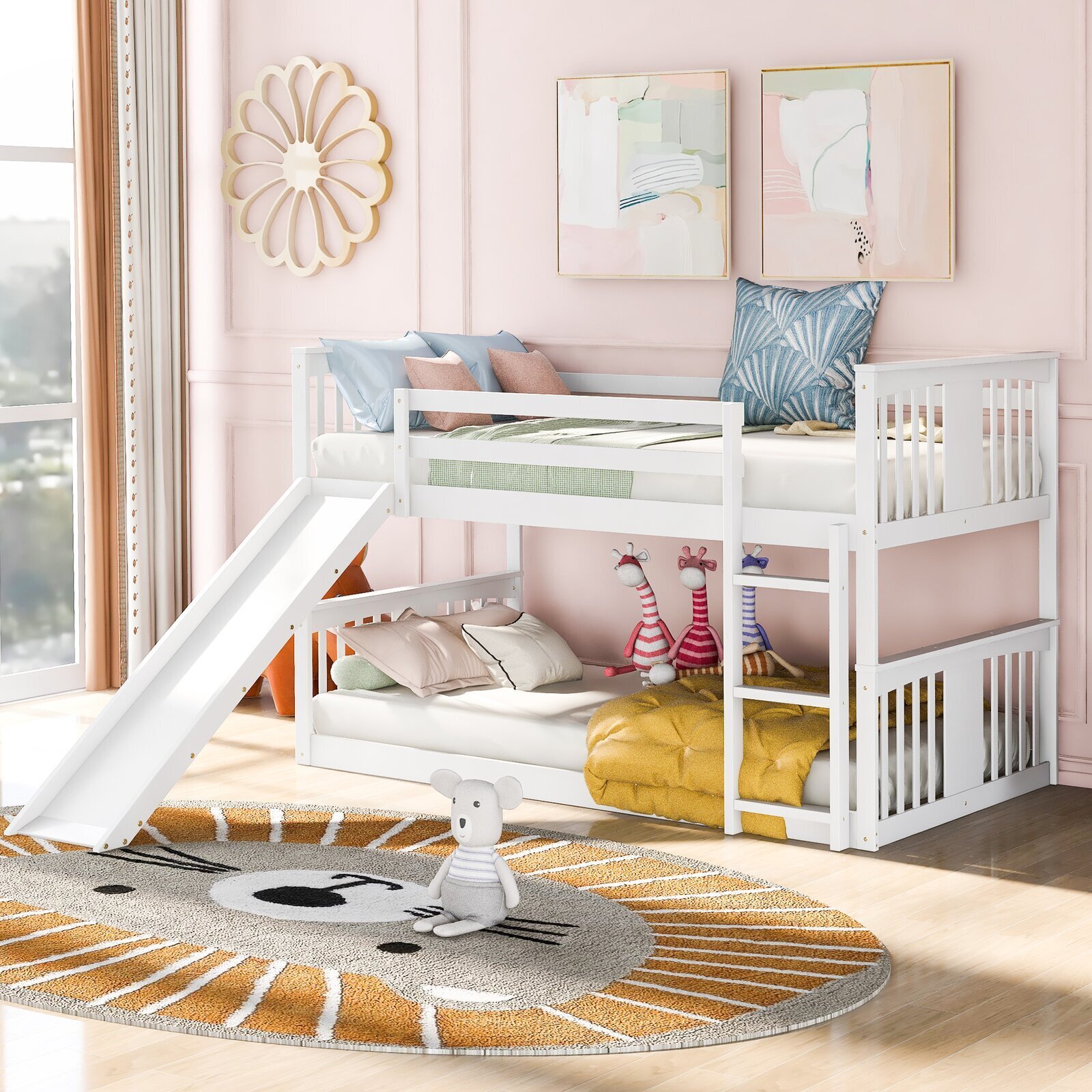 Wooden Kids Bunk Beds With Slide