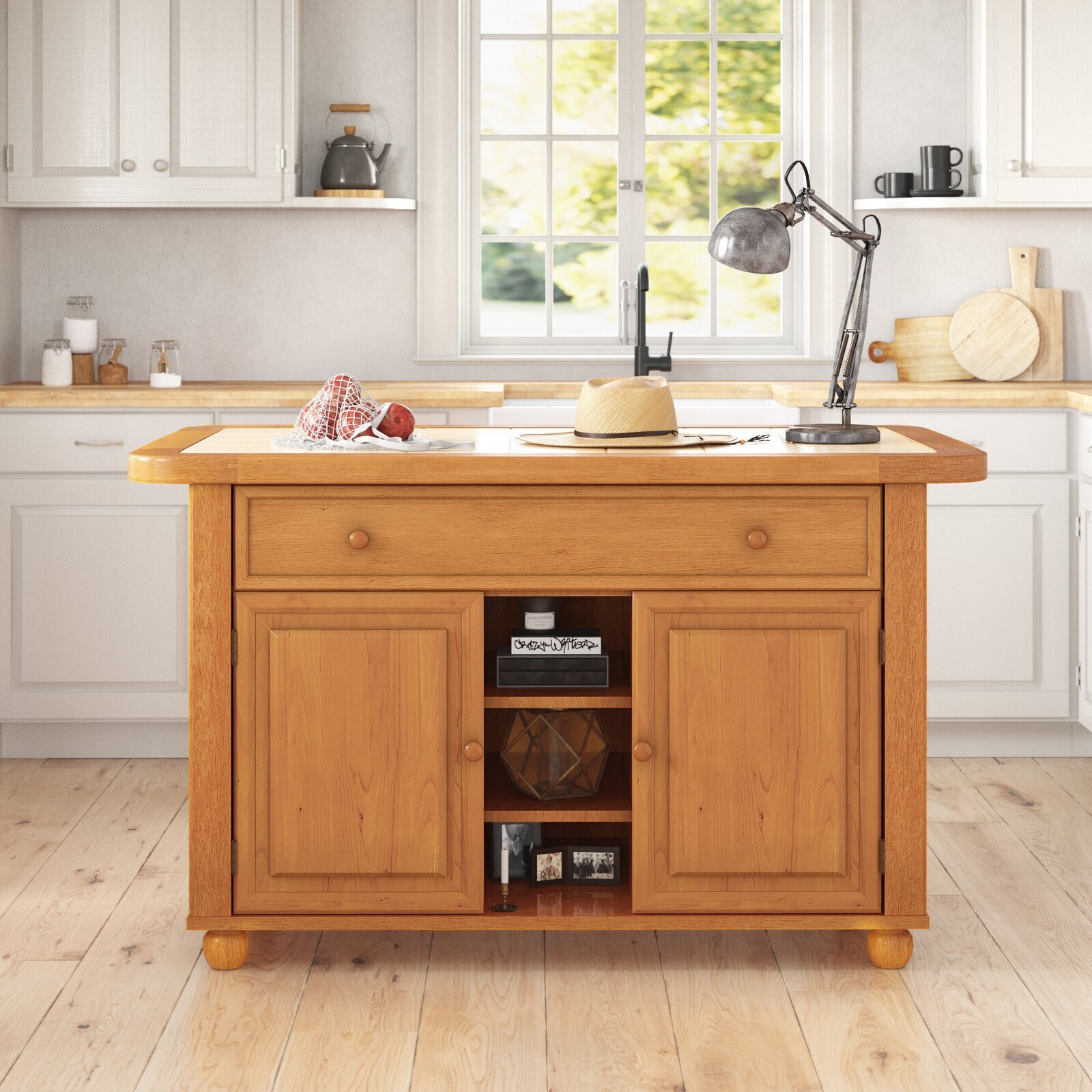 Wooden kitchen island