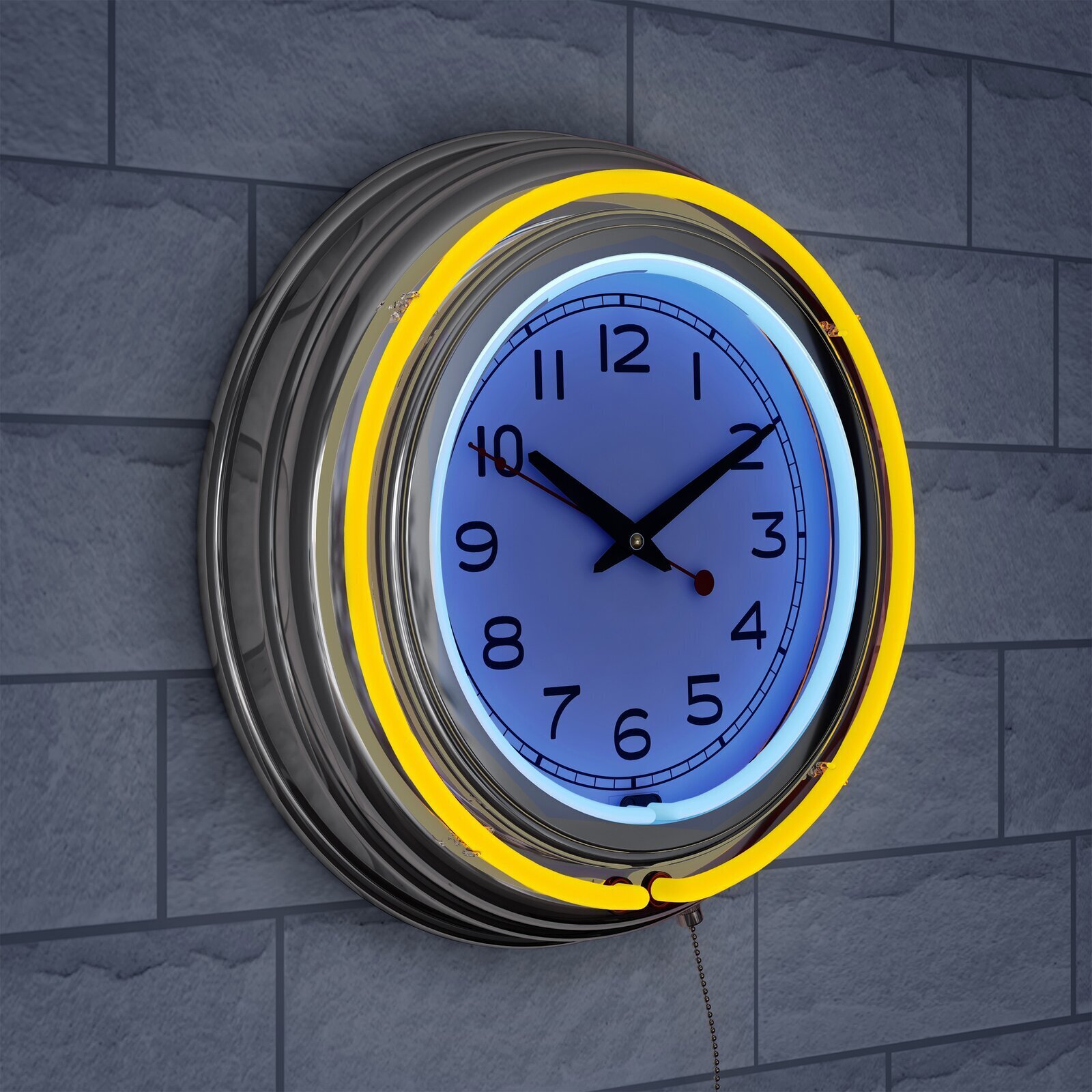 Yellow Neon Ring Wall Clock 