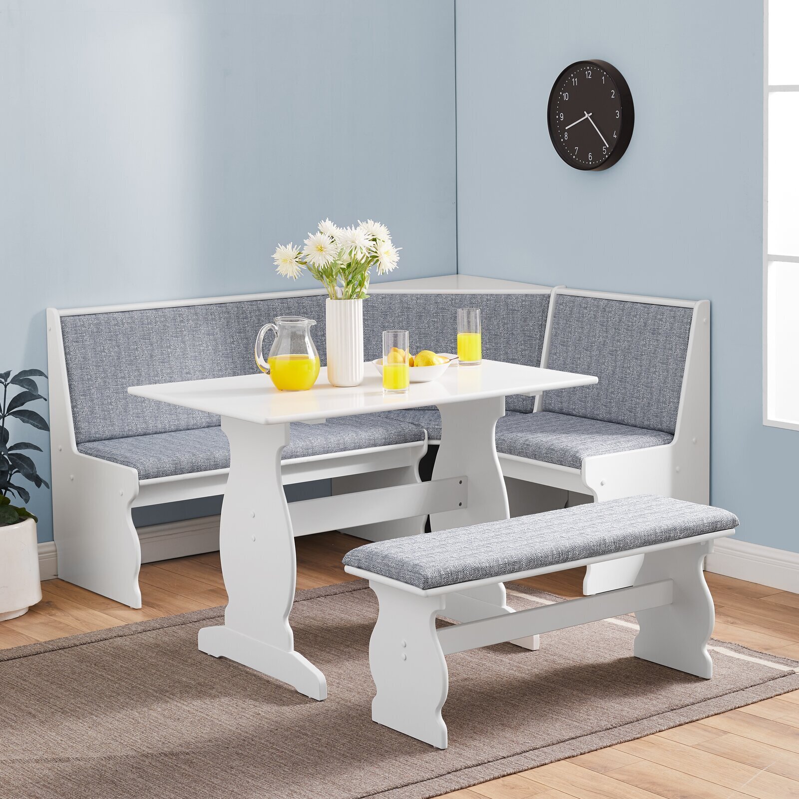 5 Person Nook With Denim Blue Seating 