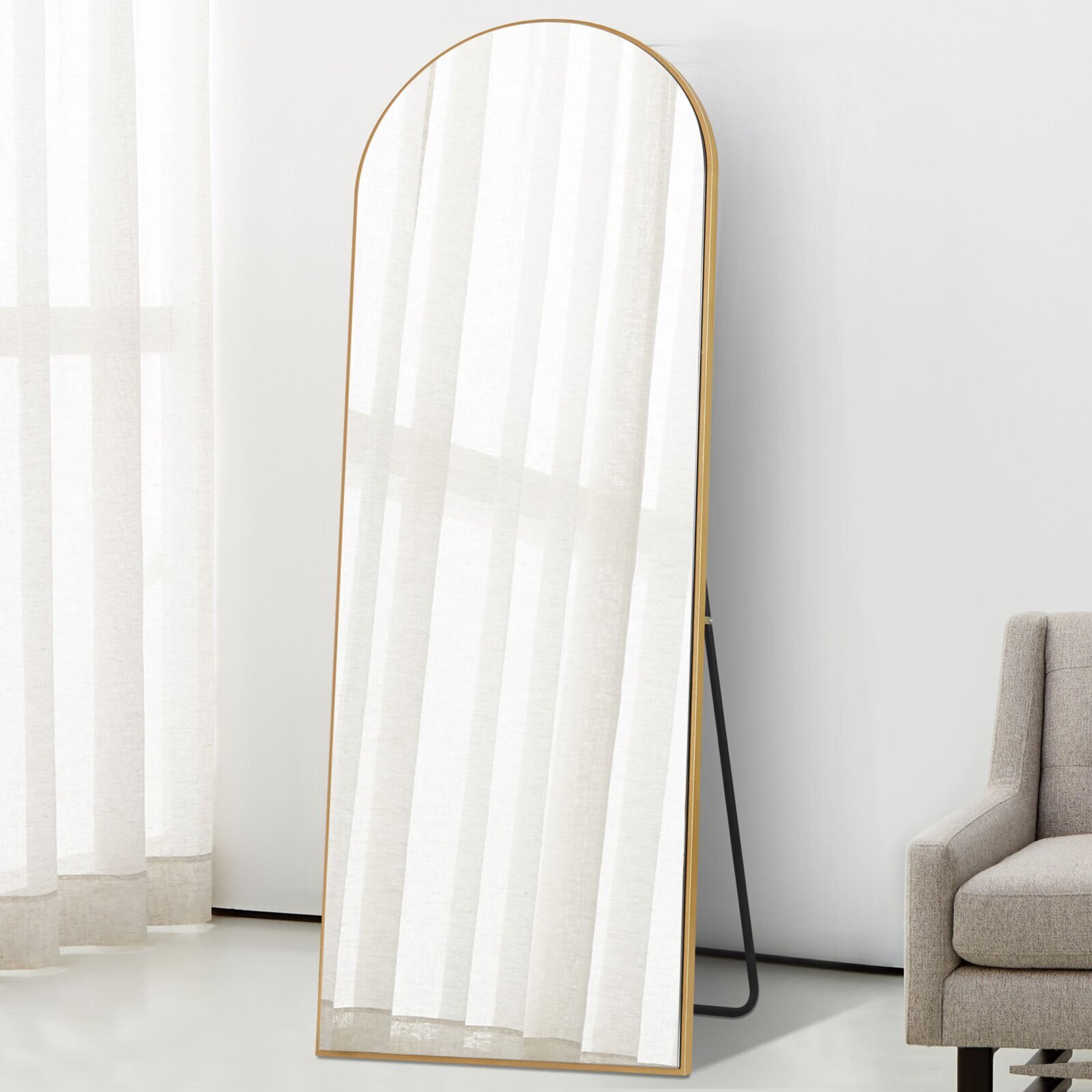 Arched Top Oversized Floor Mirror 