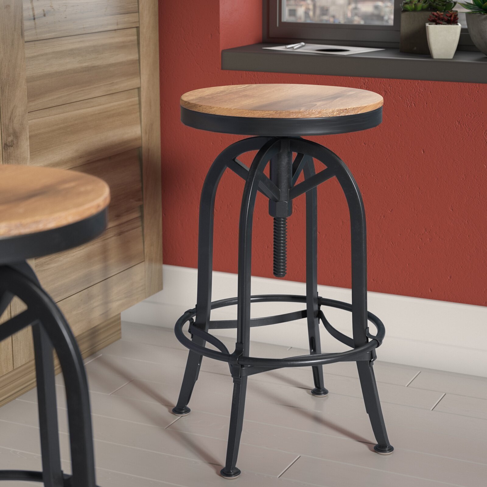 Backless Swivel Industrial Bar Stools 