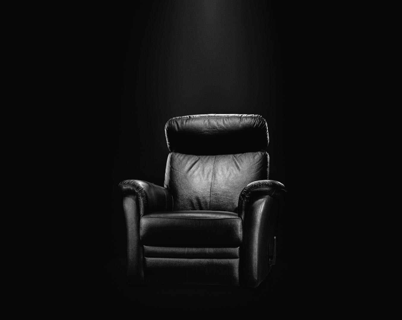 Black leather armchair