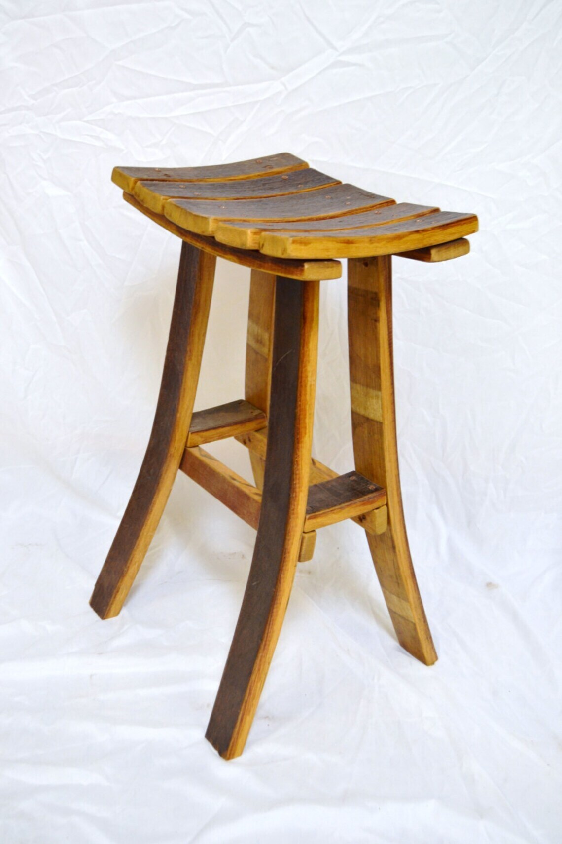 Curved Barrel Stave Bar Stool