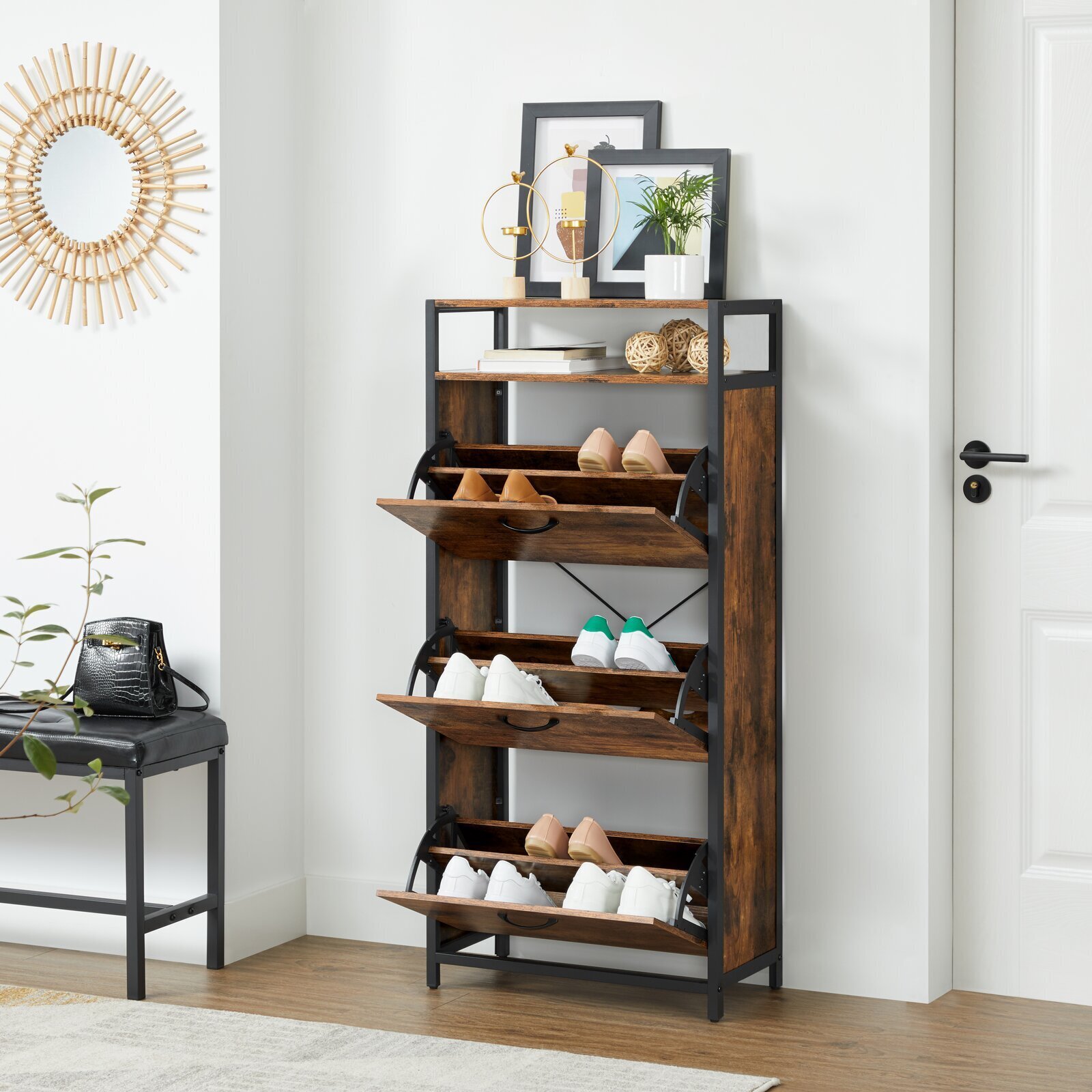 Flip Down Shoe Rack