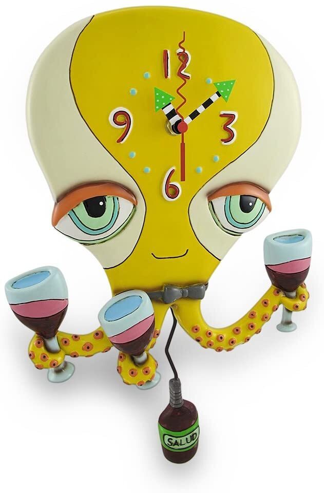 Funky Octopus Pendulum Wall Clock 