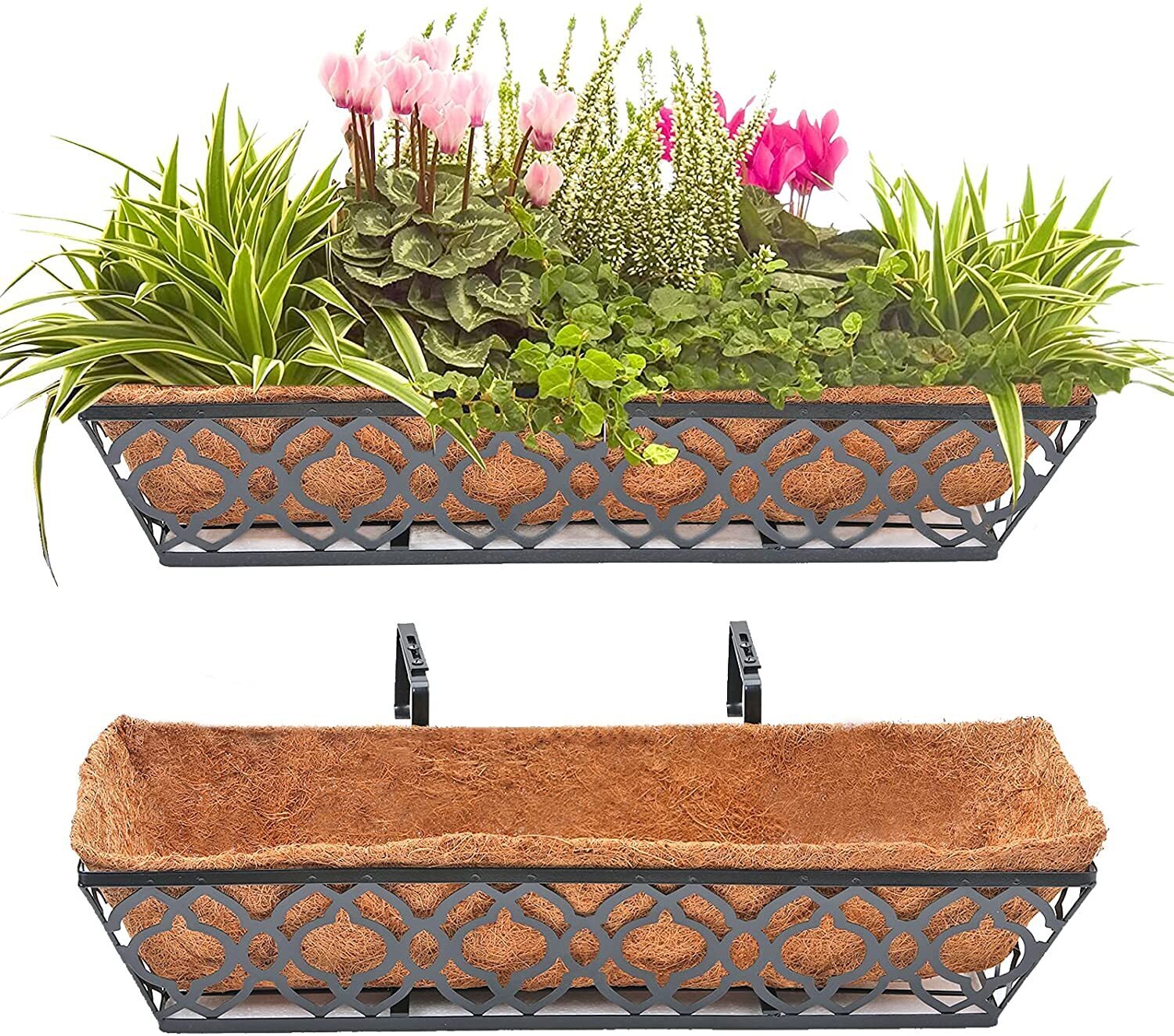 Lattice Iron Planter Boxes